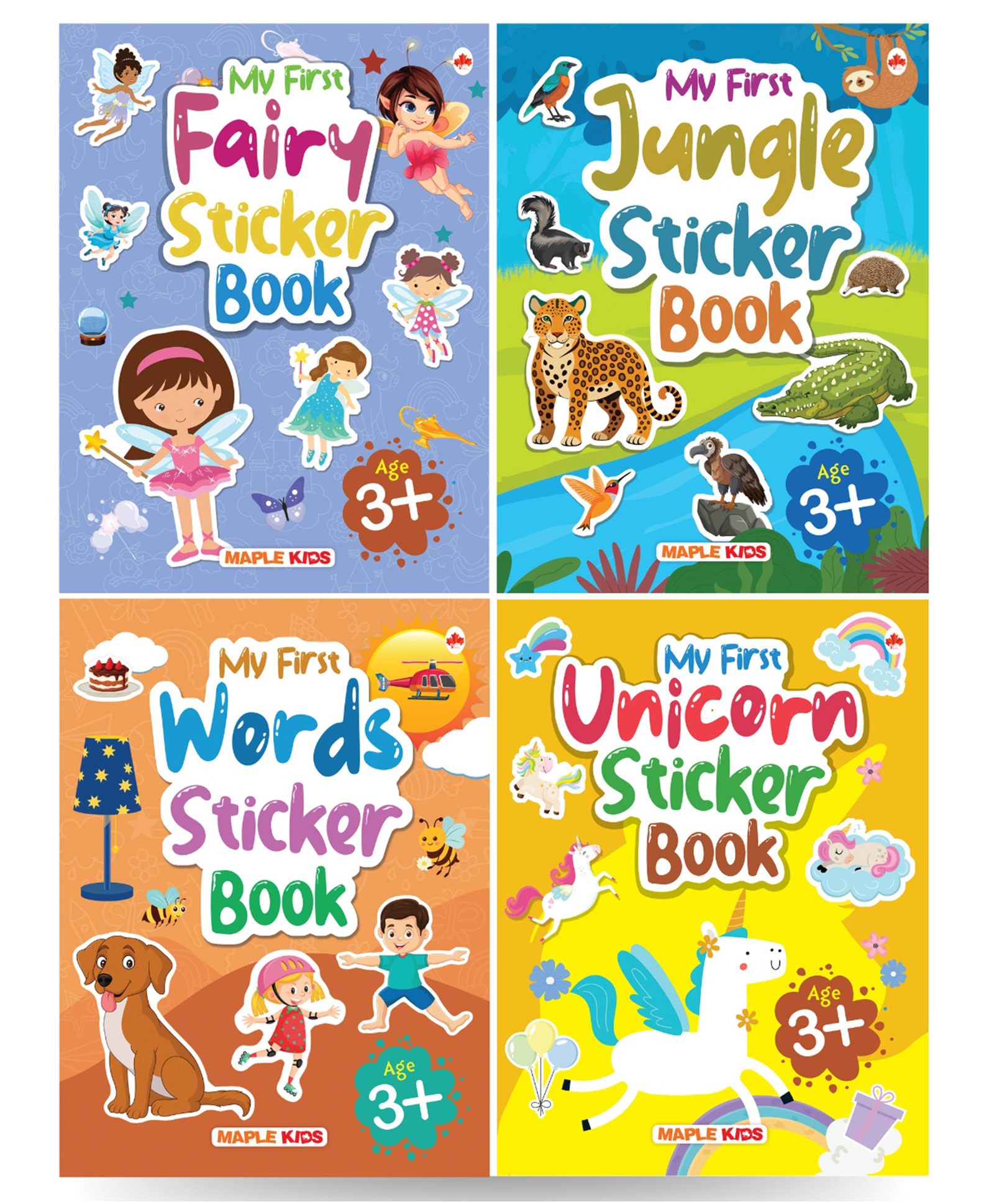maple press Sticker Books (Set of 4 Books) - Fairy, Jungle, Words, Unicorn - English-picture-26