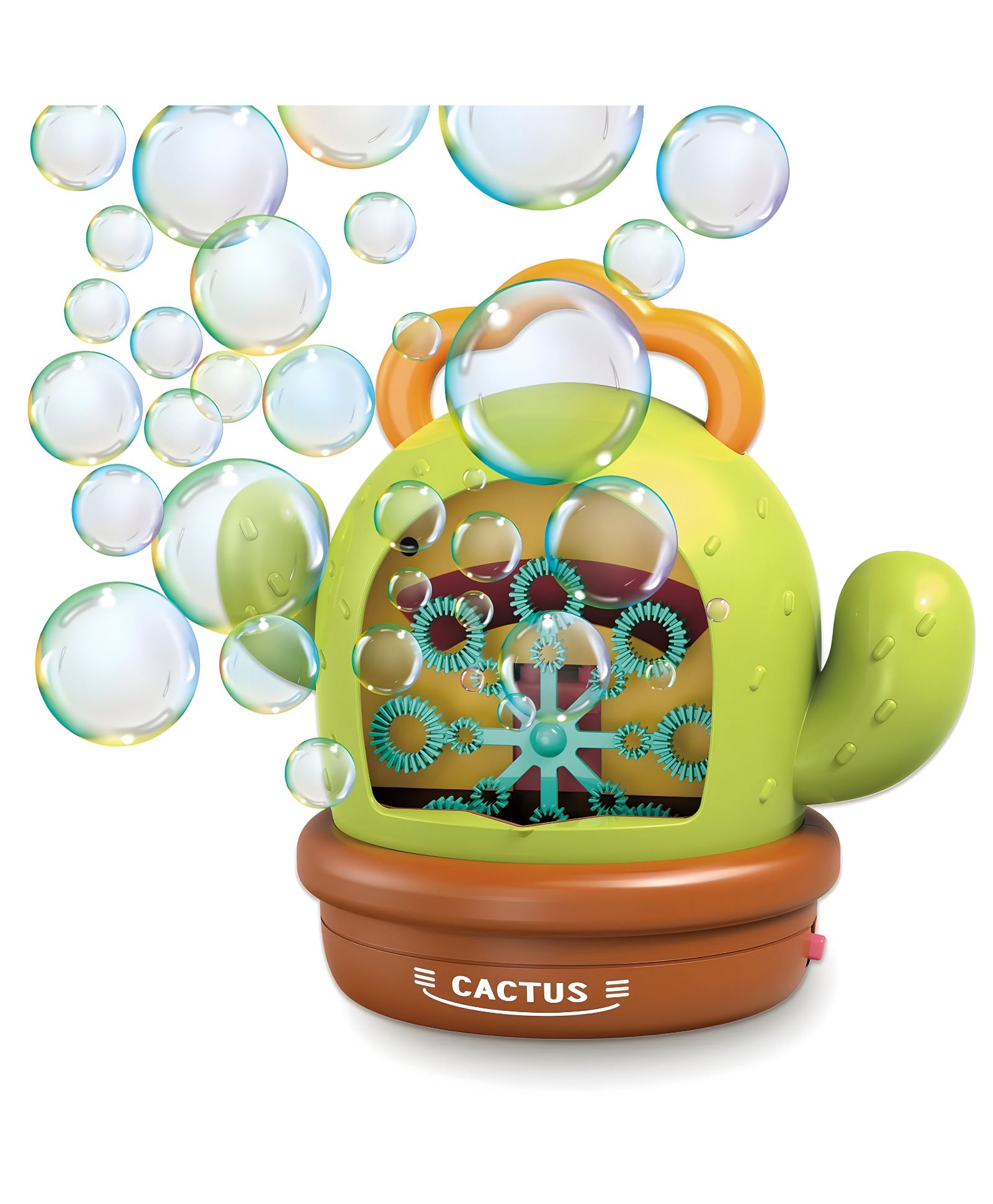NEGOCIO Bubble Machine Portable Cactus Shaped Automatic Bubble Blower,bubble Maker for Kids With Sound Lights, Bubbles Toy-pack of 1 - Green-image-47