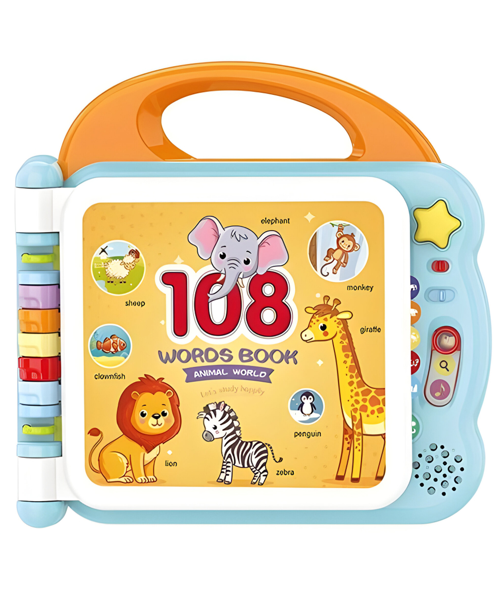 NEGOCIO Early Education Baby Toys Learning Machine Books Learn 108 Words Book With 3 Learning Modes Kids Books With Music Sound Animal World- Pack of 1-picture-19
