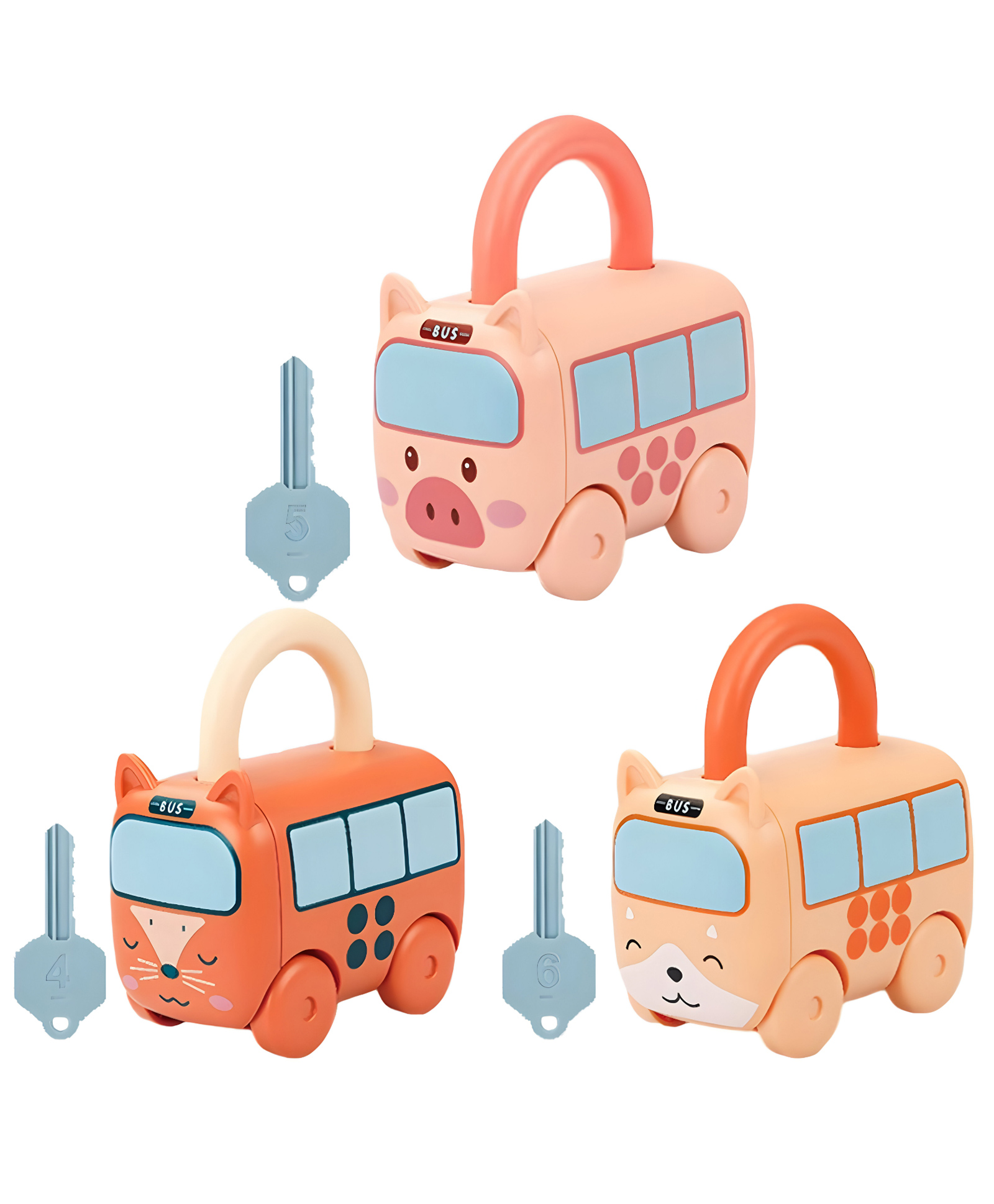 NEGOCIO Montessori Lock and Key Car Toys Numbers Matching Sorting Learning Toy- Pack of 1-picture-14