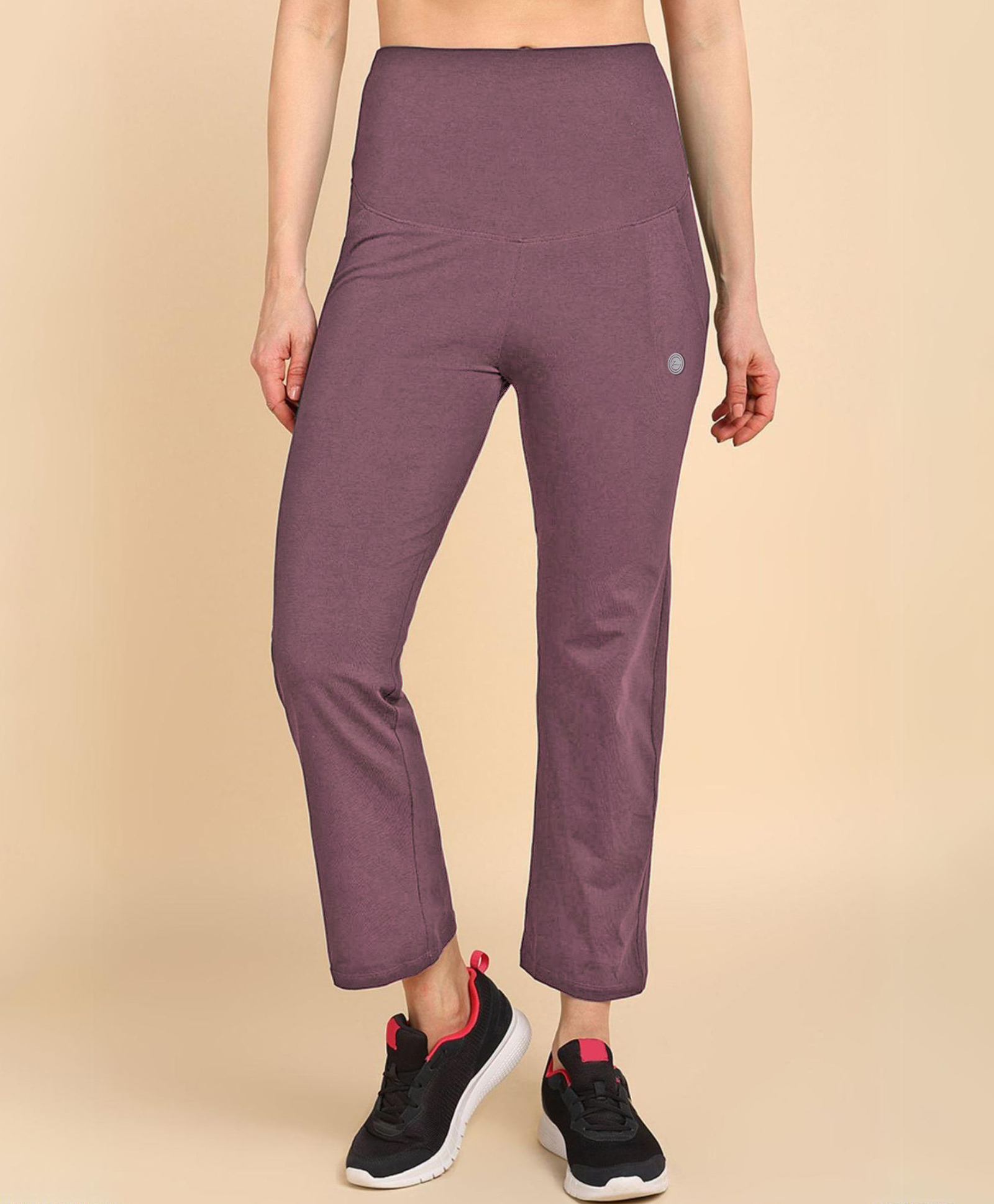 Zelena 95% Cotton 5% Elastane Solid Pre & Post Pregnancy Maternity Pant - Deep Wood Rose-picture-21