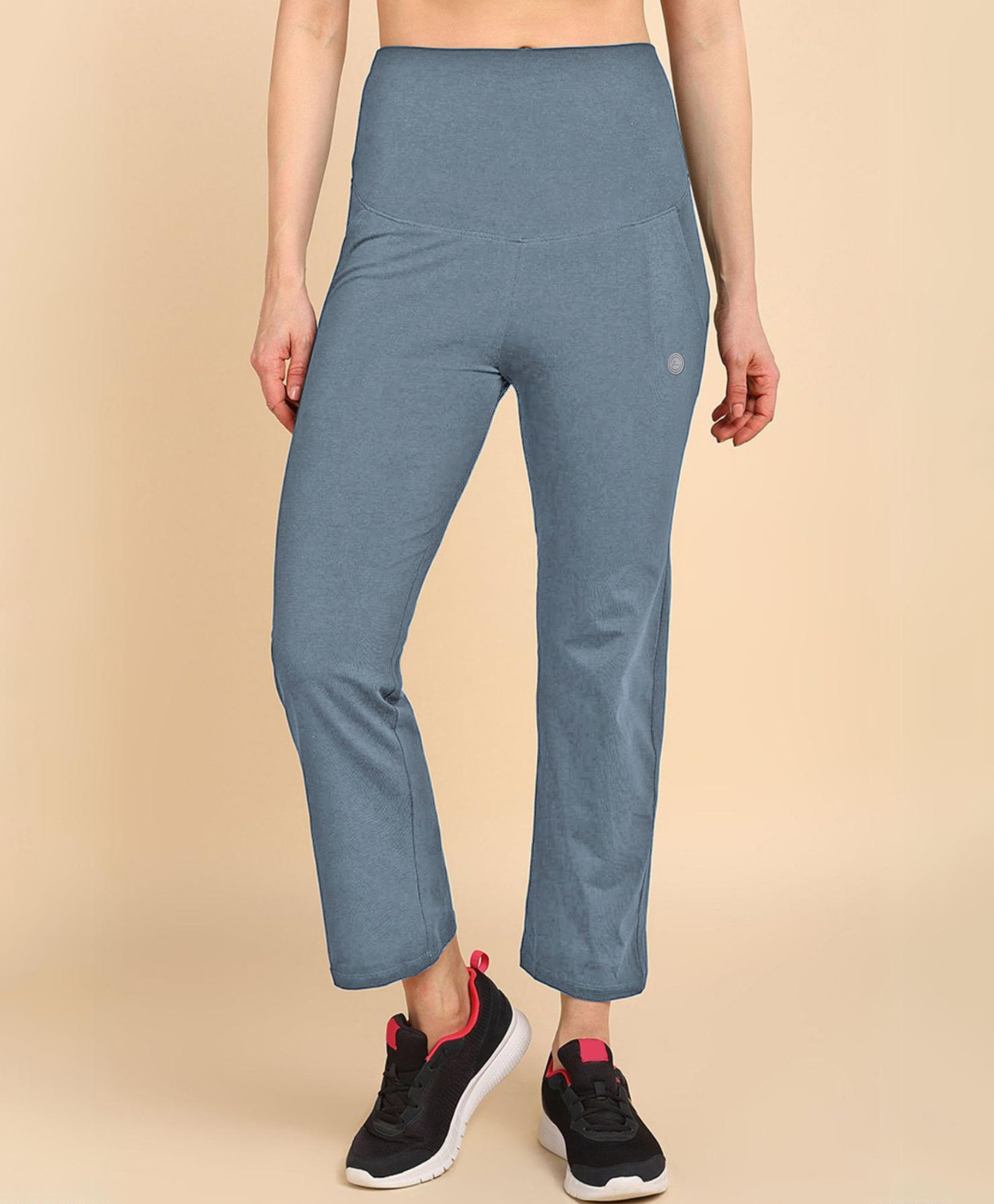 Zelena 95% Cotton 5% Elastane Solid Pre & Post Pregnancy Maternity Pant - Blue-picture-22