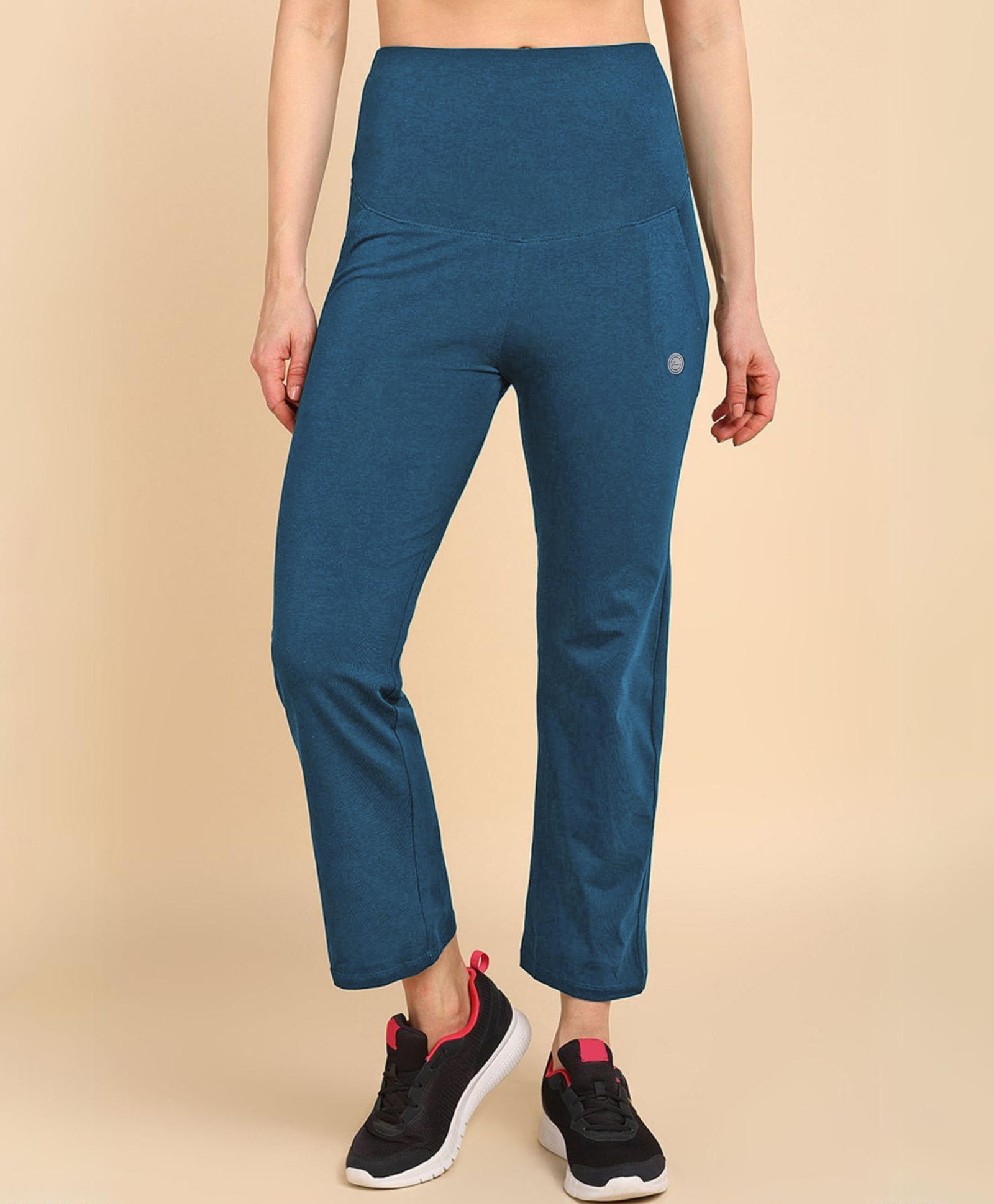 Zelena 95% Cotton 5% Elastane Solid Pre & Post Pregnancy Maternity Pant - Airforce-picture-17