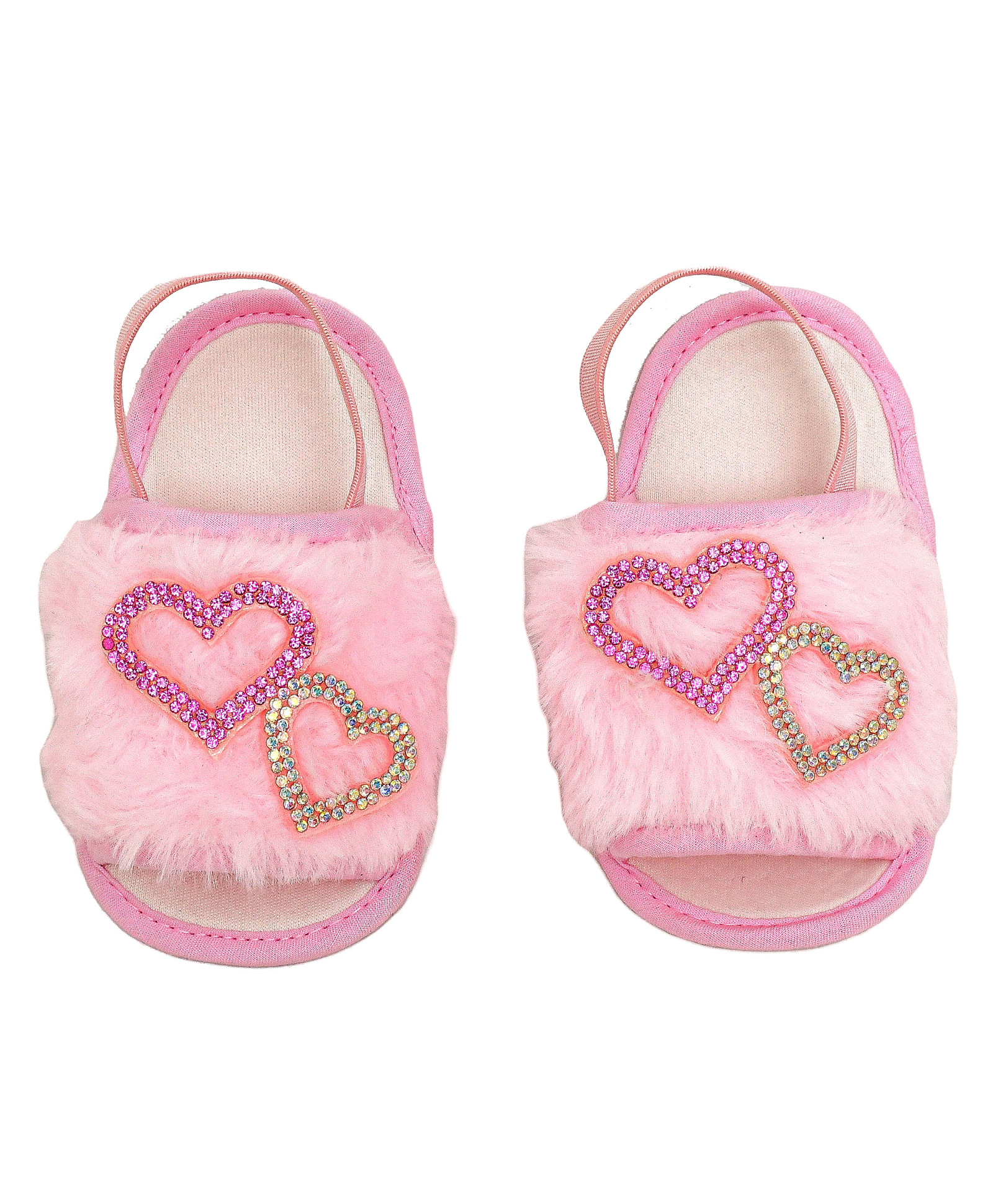 Daizy Stones Embellished Heart Designed Booties - Baby Pink-image-36
