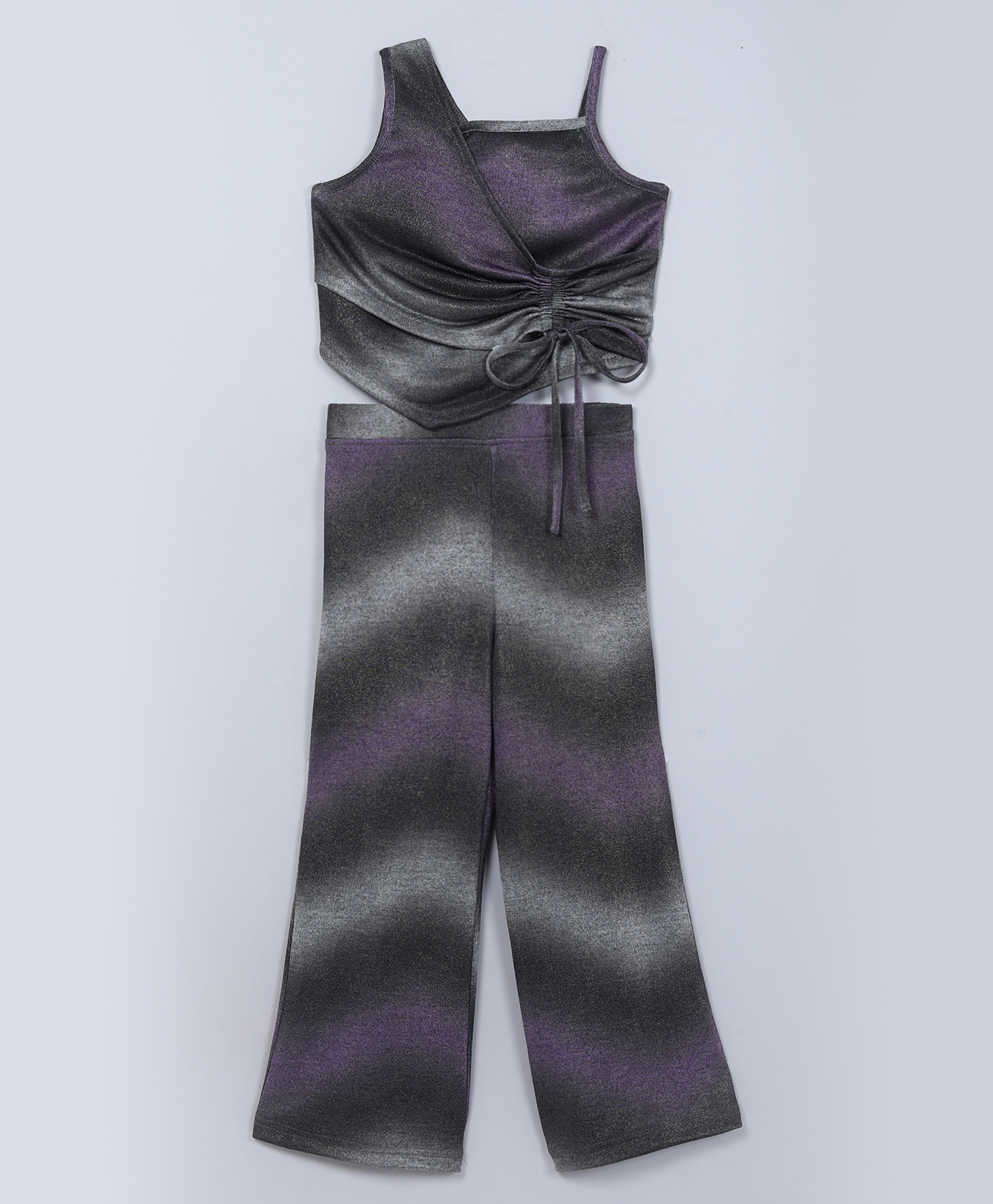Taffykids Knit Sleeveless Ombre Crop Top & Coordinating Pant Set - Multi Colour-picture-36