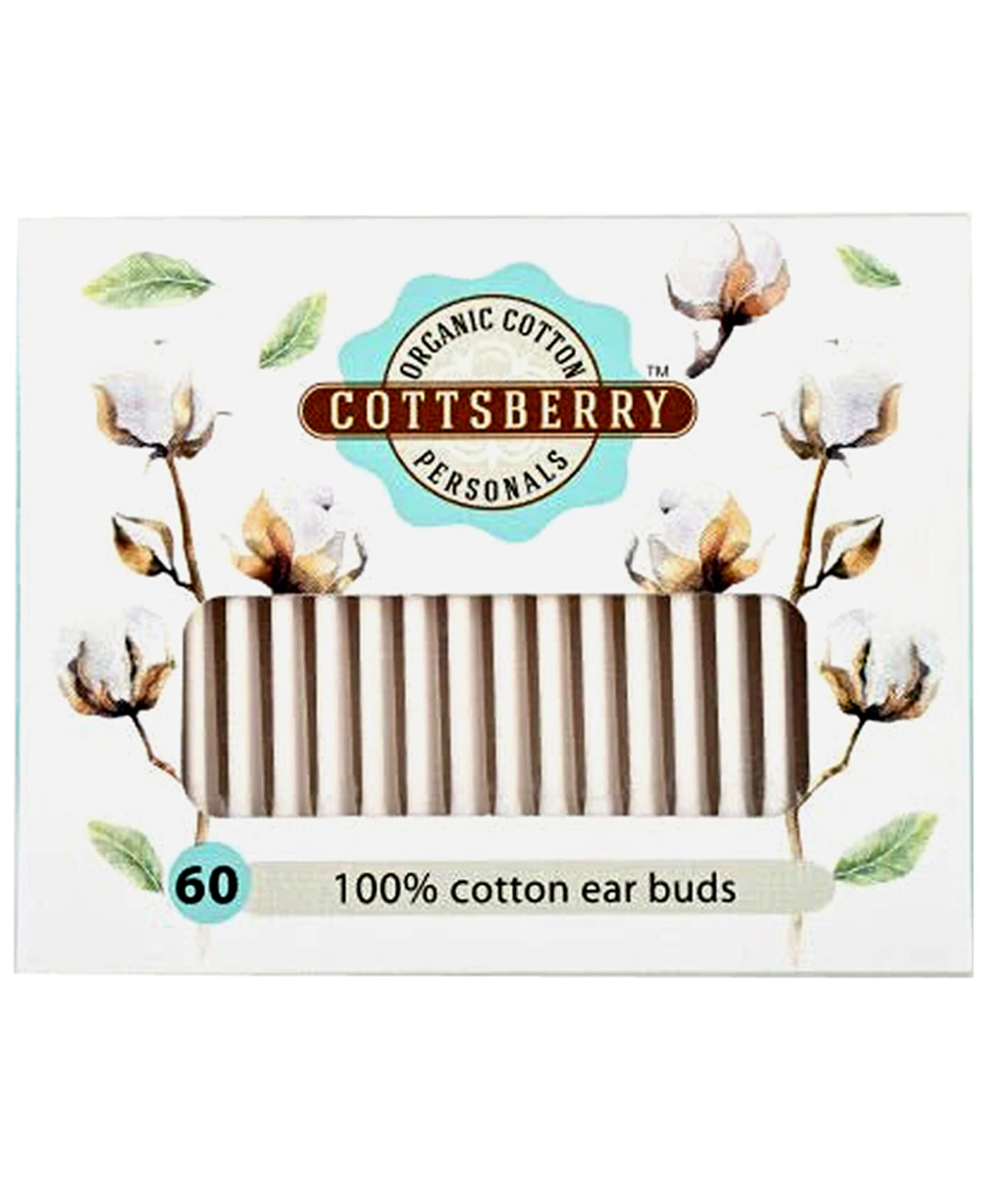 Cottsberry Organic Cotton Standard Ear Buds Pack of 60 - White-picture-17