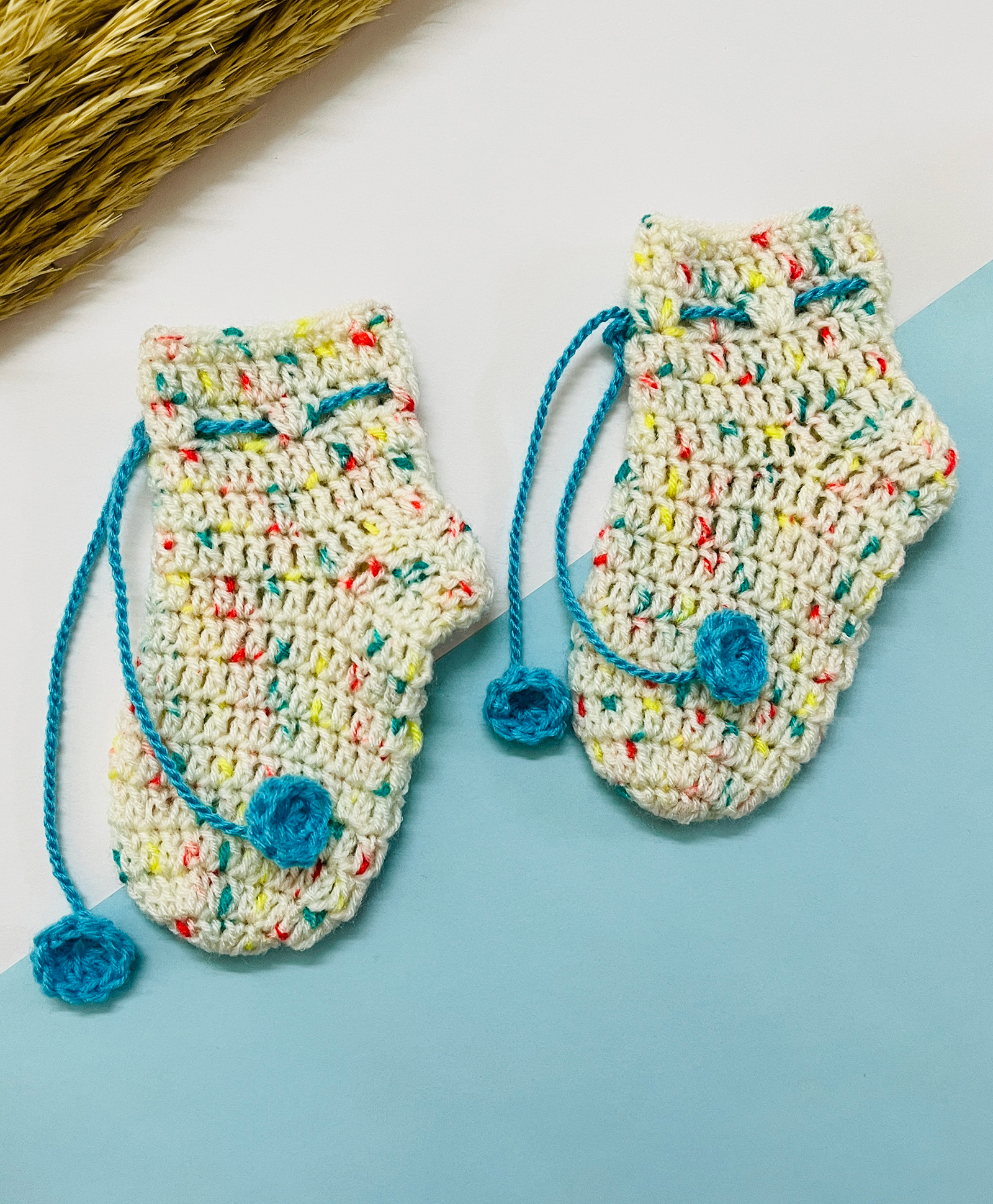 Little Peas Handmade Crochet Designed Socks - Multi Colour-image-35