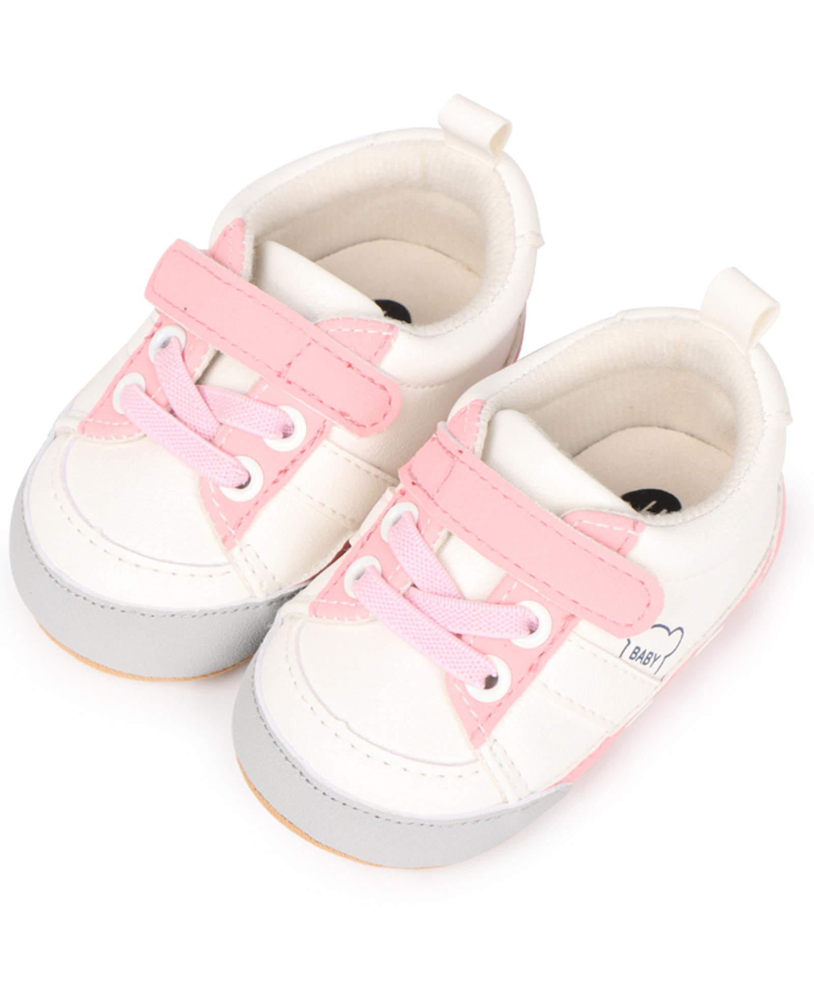 KIDLINGSS Colour Blocked With Velcro Closure Booties - Light Pink-picture-26