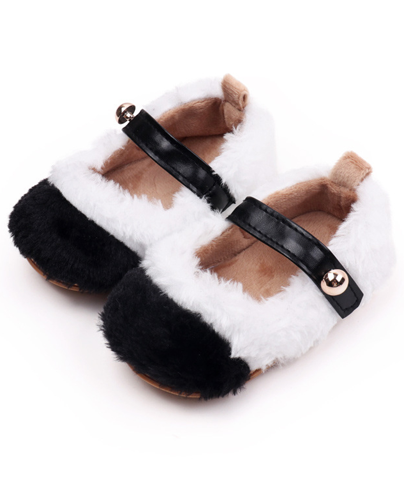 KIDLINGSS Fur Detailed With Buckle Detailed Booties - White & Black-picture-28