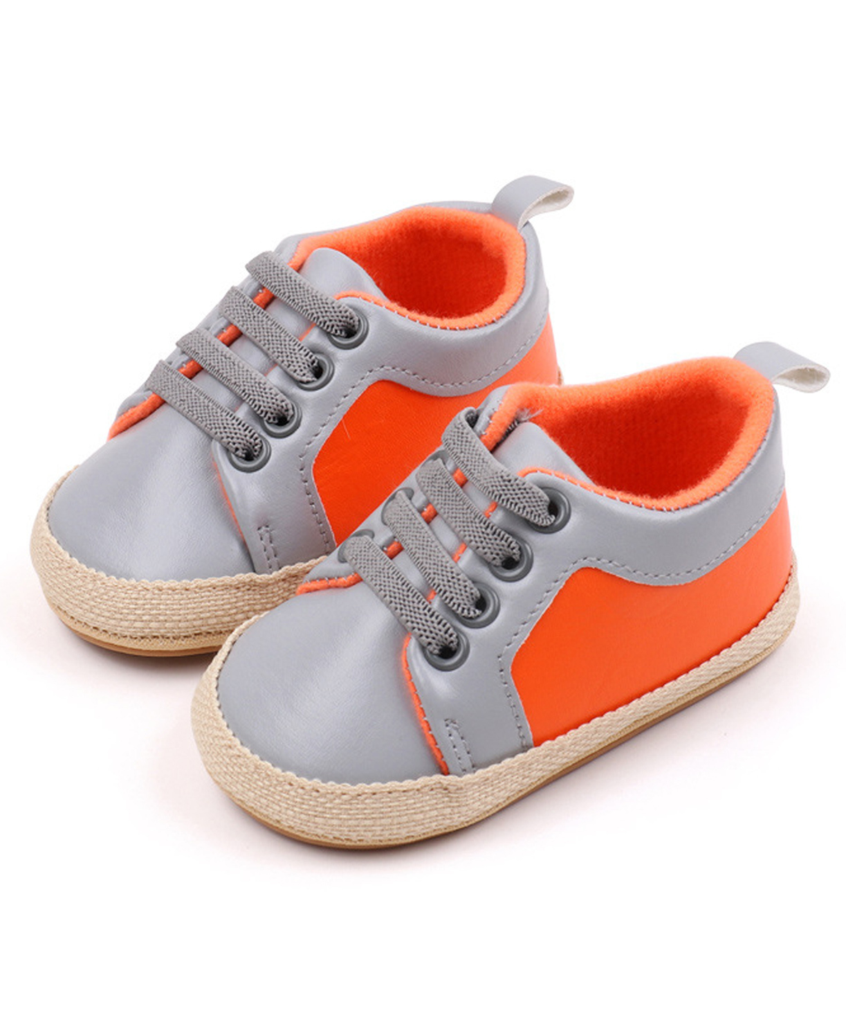KIDLINGSS Colour Blocked With Lace Up Booties - Grey & Orange-picture-15