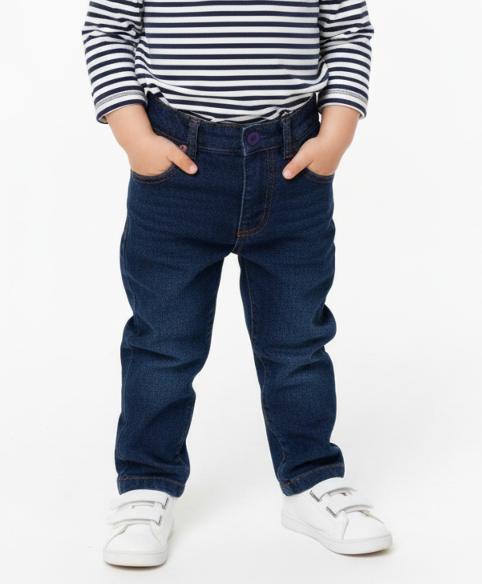 Pranava Organic Cotton Woven Washed Jeans - Blue-picture-19