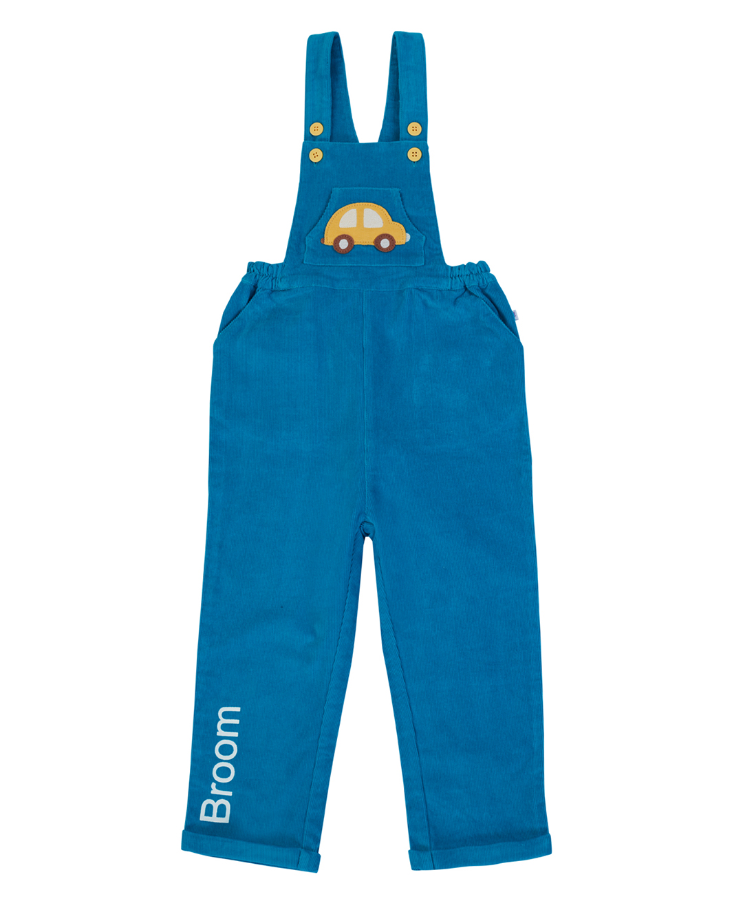 Pranava Organic Cotton Woven Sleeveless Car Patch Detailed Soft & Eco Friendly Dungaree - Blue-picture-21