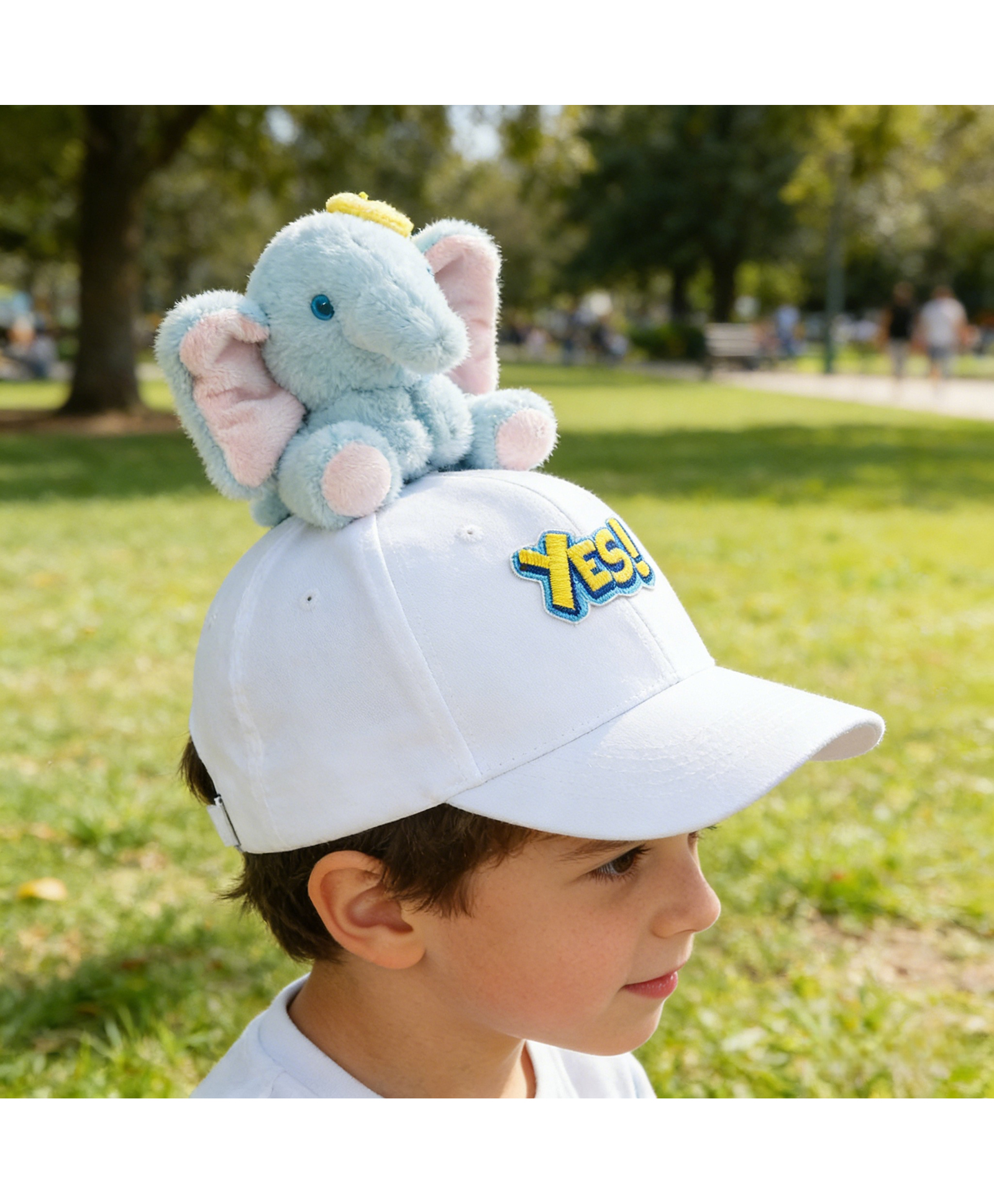 Babyhug Baseball Cap With Elephant Applique Off White - Diameter 18 cm-picture-13
