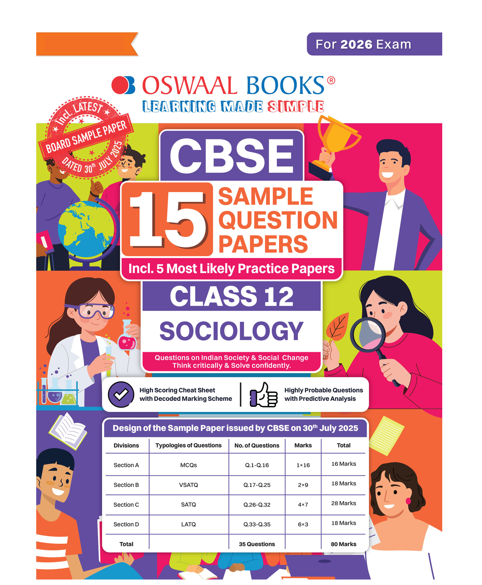 OSWAAL BOOKS CBSE 15 Sample Question Papers Class 12 Sociology for 2026 Board Exam (As per CBSE SQP issued on 30 July 2025), recommended by 2025 CBSE Toppers - English-image-26