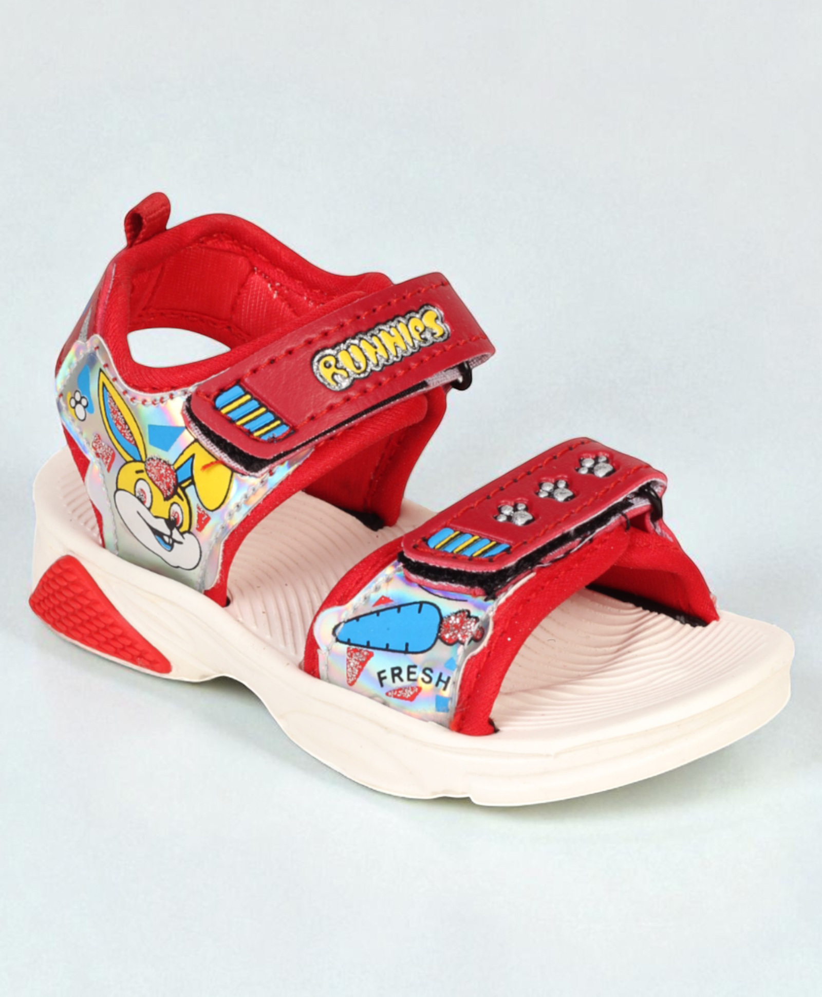 Lil Lollipop Bunny Designed Velcro Closure Sandals - Red-picture-26