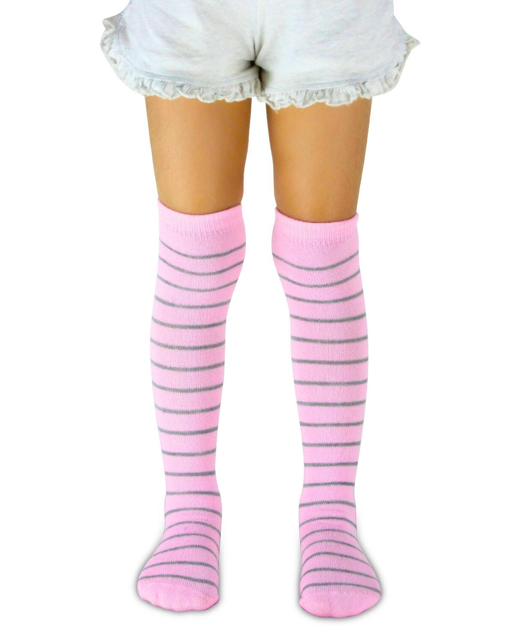 Neska Moda Cotton Elastane Striped Socks - Baby Pink-picture-29