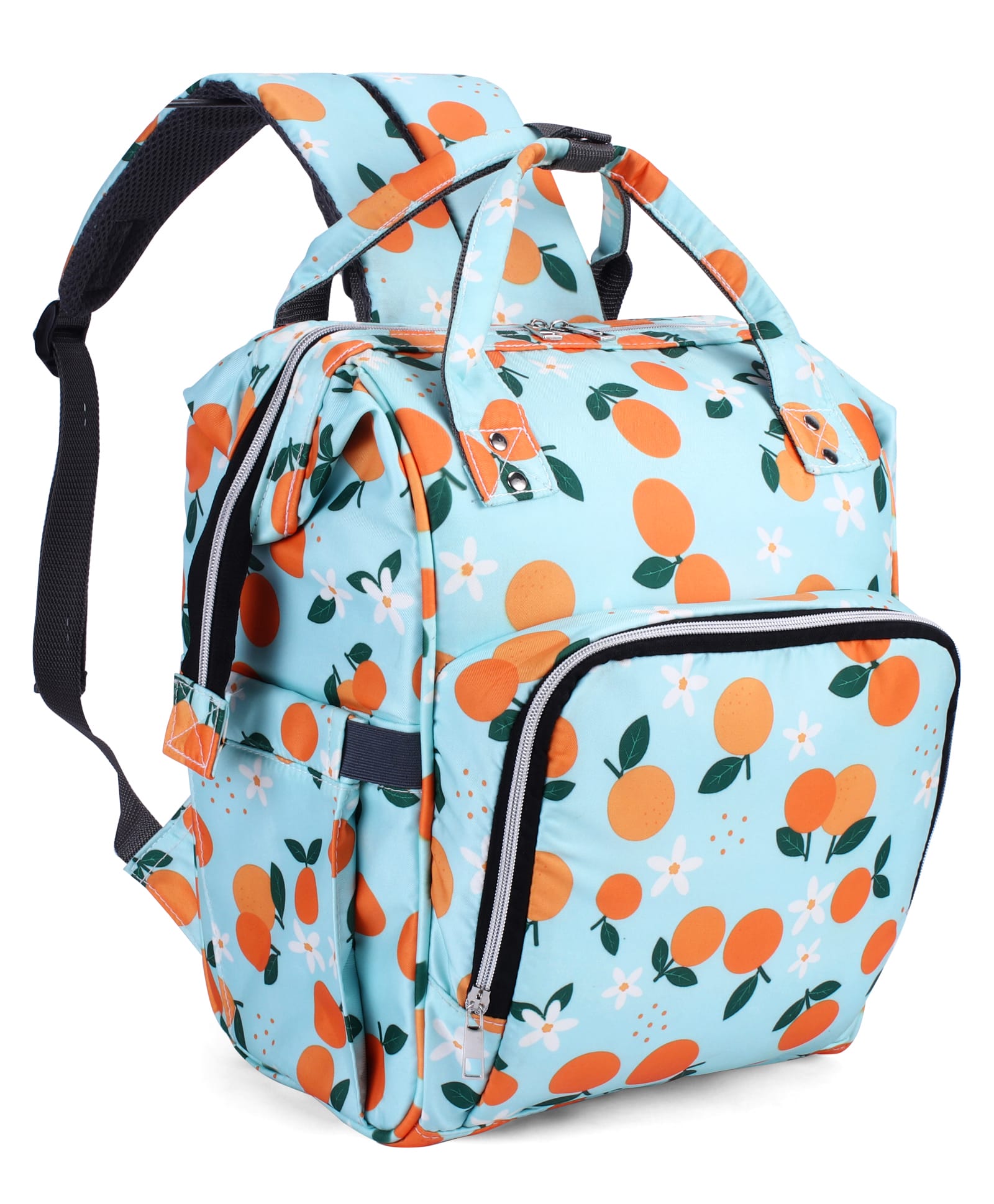 fab n funky Multipurpose Spacious Diaper Backpack Summer Theme - Aqua| Adjustable Padded Shoulder Strap| Insulated Bottle Pouches| Smart Back Zipper| Wipes Dispenser-picture-37