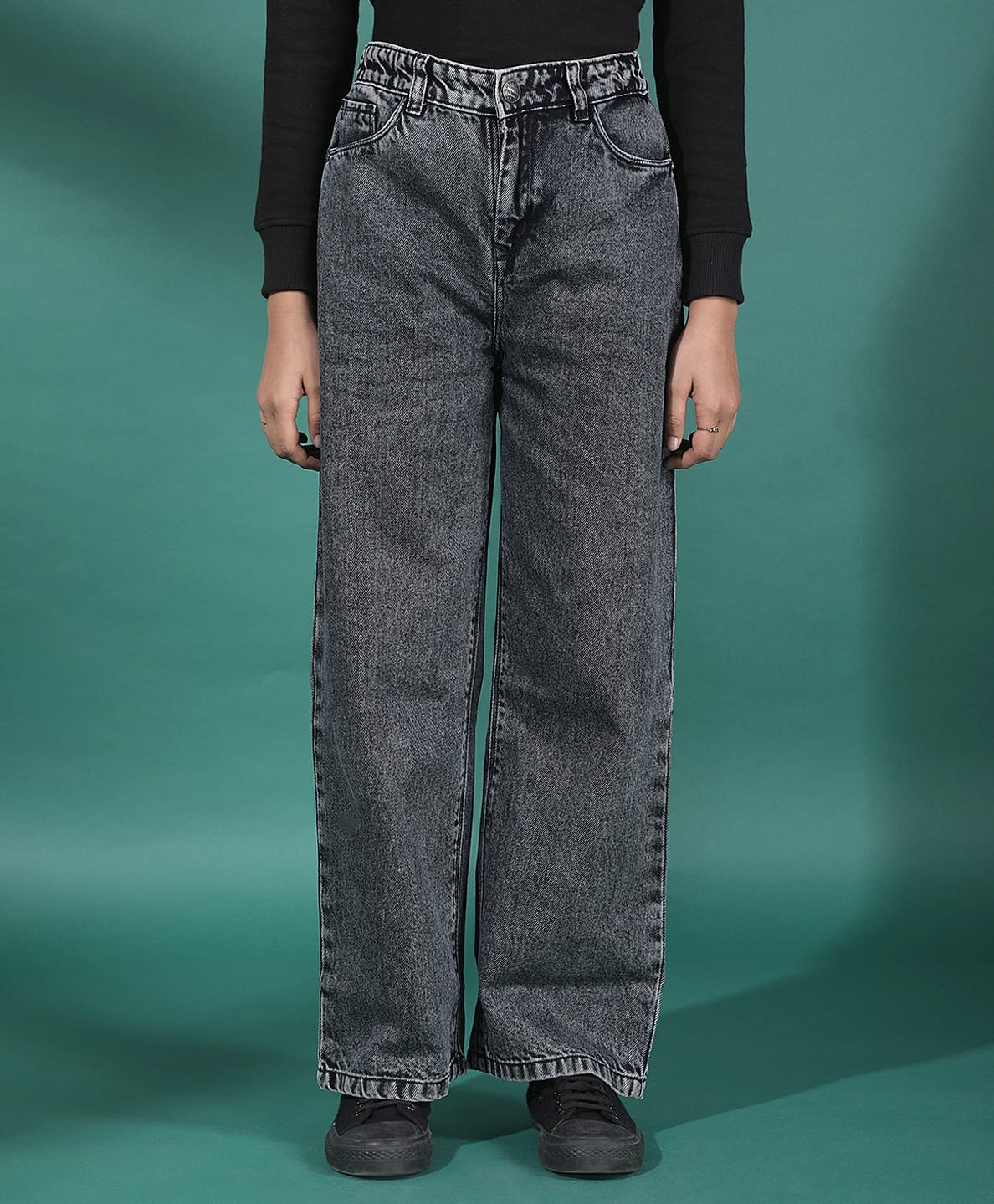 CRIMSOUNE CLUB Cotton Denim Mild Washed Jeans - Grey-picture-33