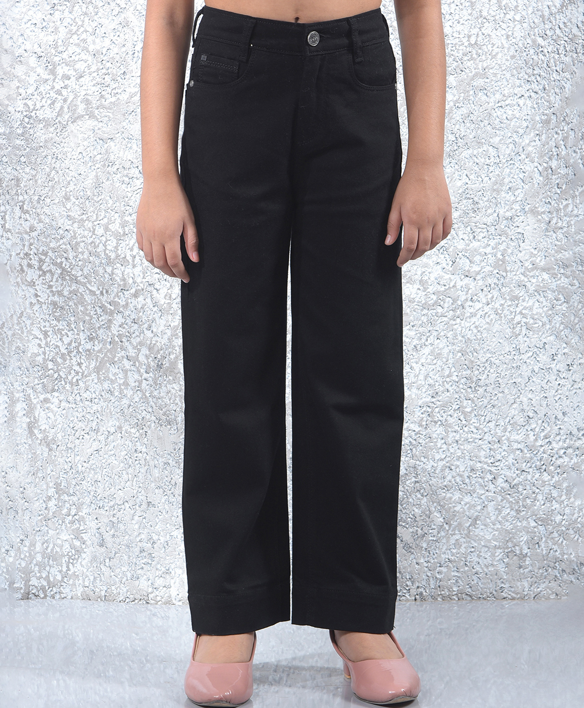 CRIMSOUNE CLUB Cotton Denim Solid Jeans - Black-picture-33