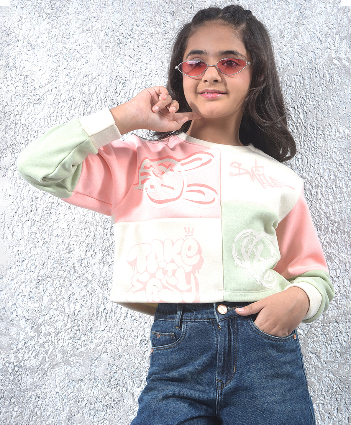 CRIMSOUNE CLUB Knit Full Sleeves Cut & Sew Light Winter Sweatshirt - Multi Colour-picture-21