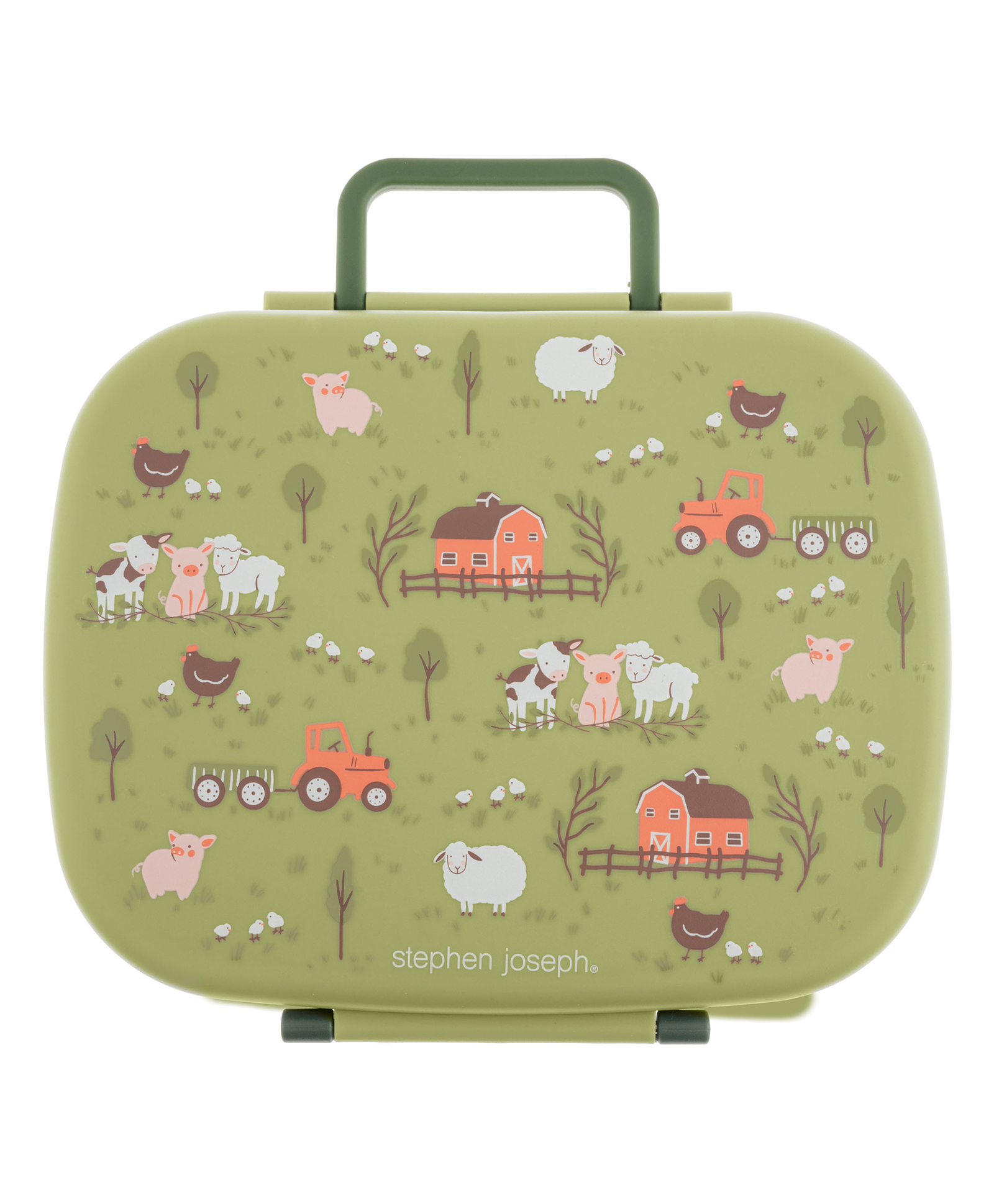 Stephen Joseph Bento Box with Removable Tray Farm Print - Tan-picture-9