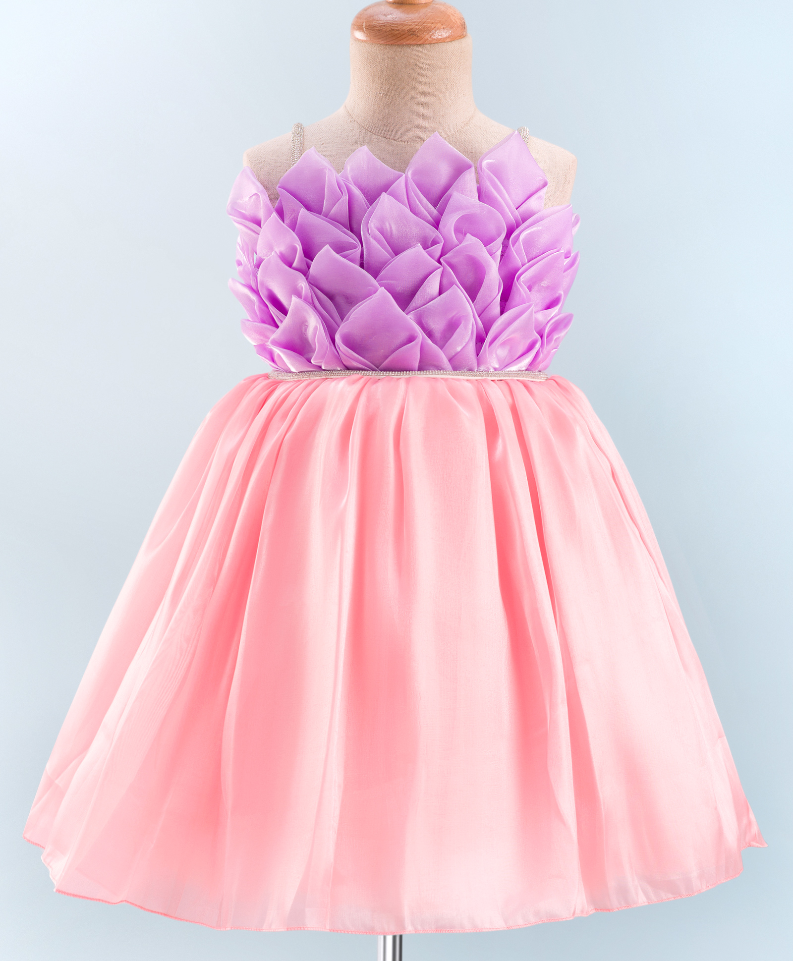 Enfance Sleeveless Colour Blocked Abstract Designed Knee Length Dress - Lavender-picture-49