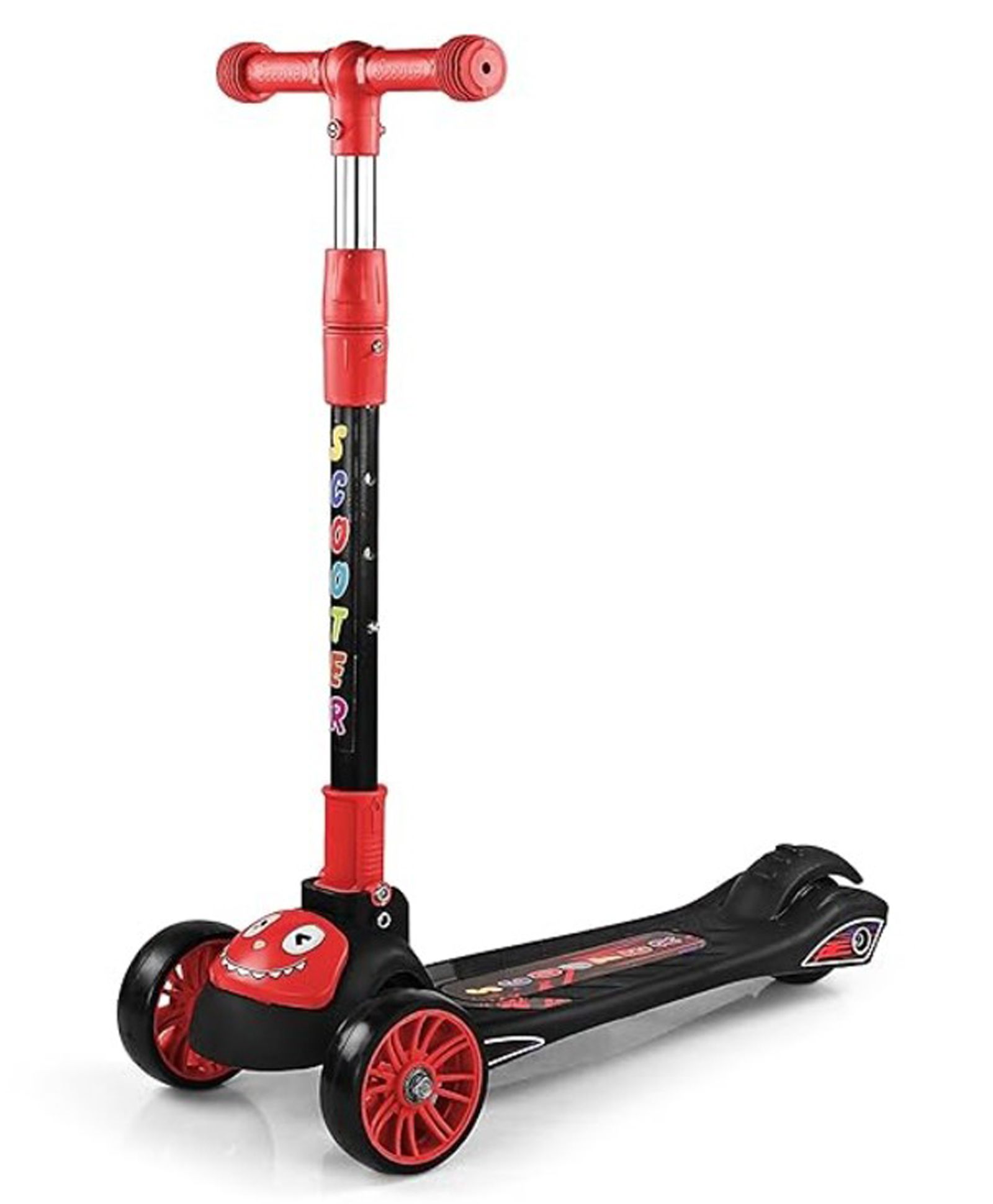 BabyGo Foldable Kick Scooter for Kids 3+ Years | Adjustable Height & Strong Frame | Durable PVC Wheels | Kick Skating Toy Cycle for Boys & Girls | Outdoor Fun Ride, 50Kg Capacity (Red)-image-45