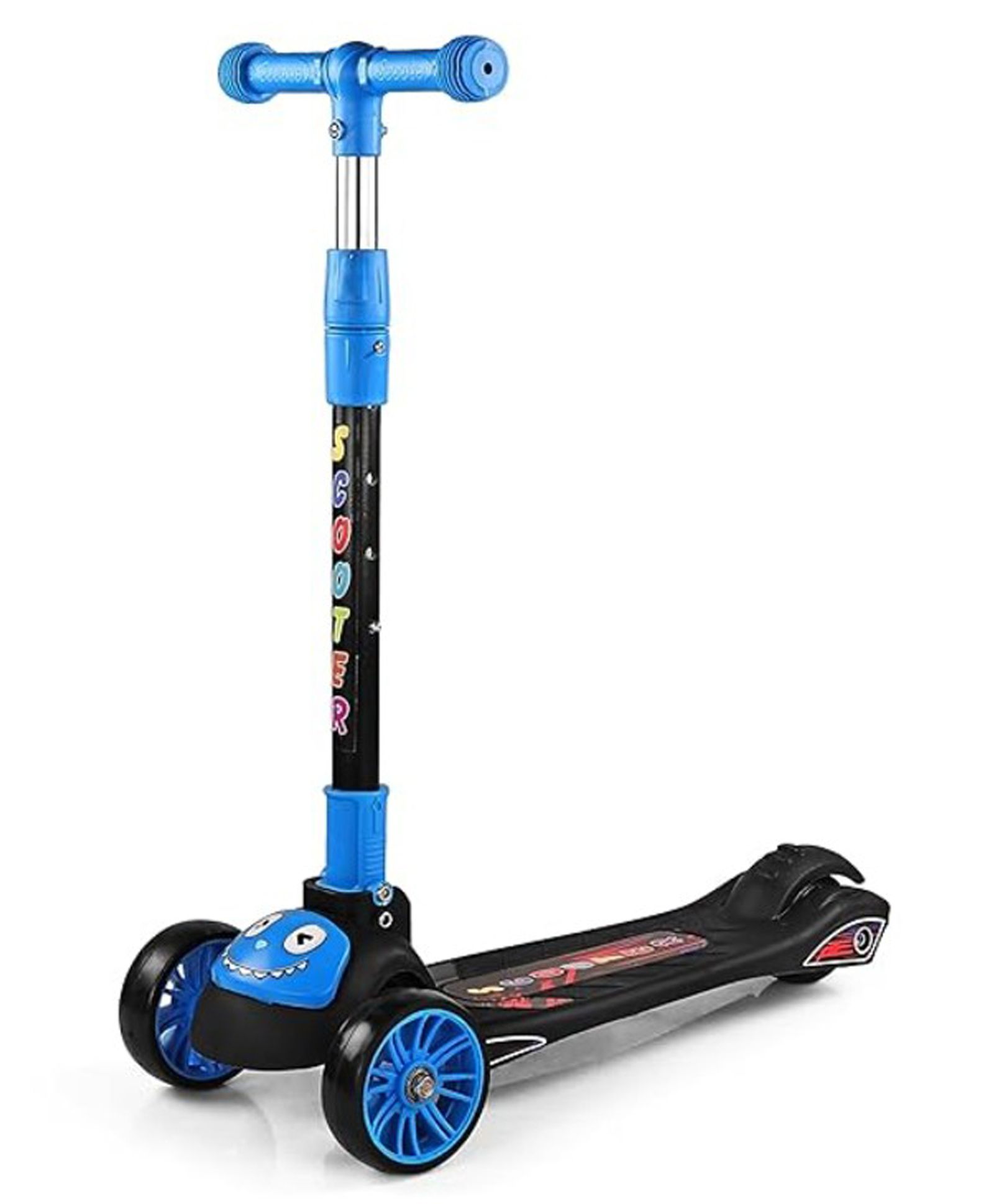 BabyGo Scooter for Kids 3+ Years, Foldable Kids Scooter with PVC Wheels & Adjustable Height - Kick Scooter Capacity 50Kg- Kids Scooter Toy for Boy & Girl - Foldable Kick Skating Cycle (Blue)-picture-7
