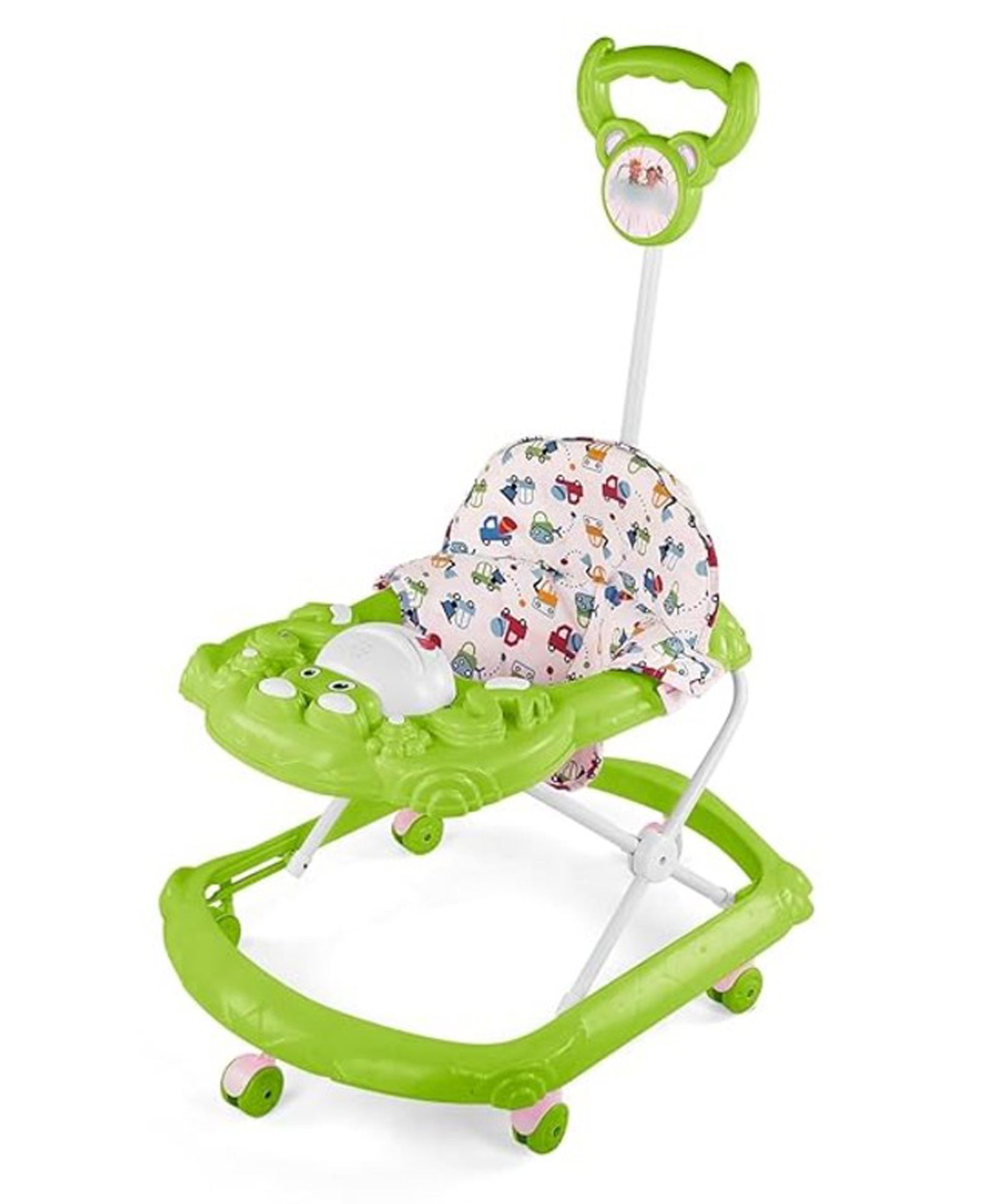 BabyGo Tintin Baby Walker for 6-24 Months, Baby Walker with Push Handle & Activity Tray Foldable Adjustable Height Infant Walker with Wheels, Music,Toy Bar and Comfotable seat (Green)-picture-33