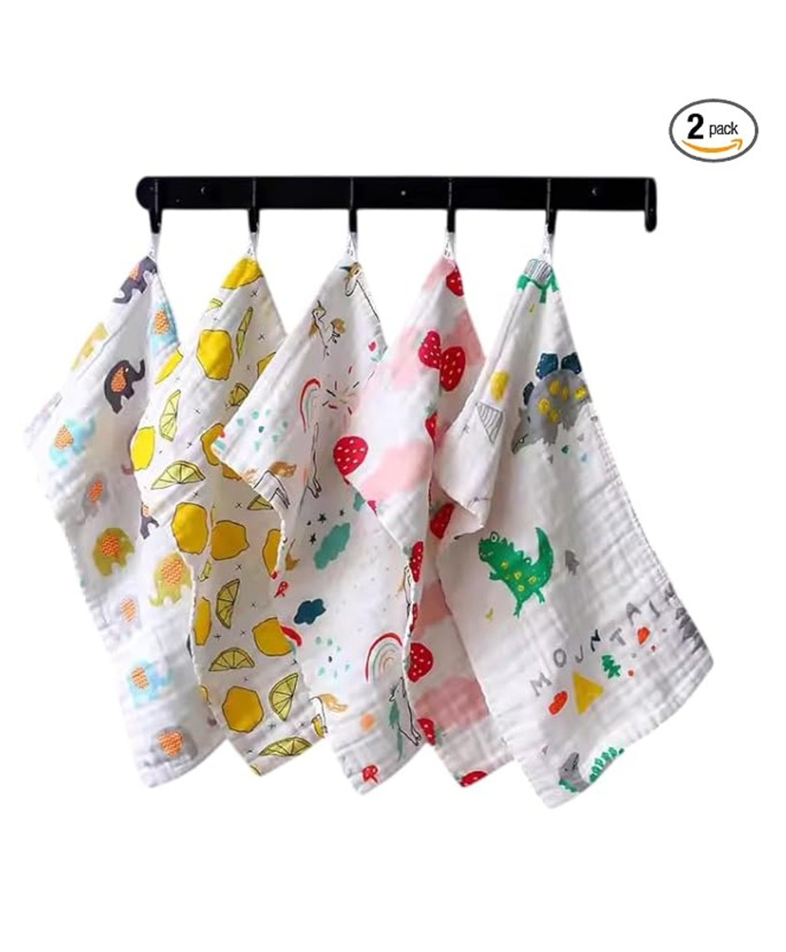 BabyGo Baby Muslin Washcloths 100% Cotton Face Towels 25cm x50cm Pack of 2-picture-26