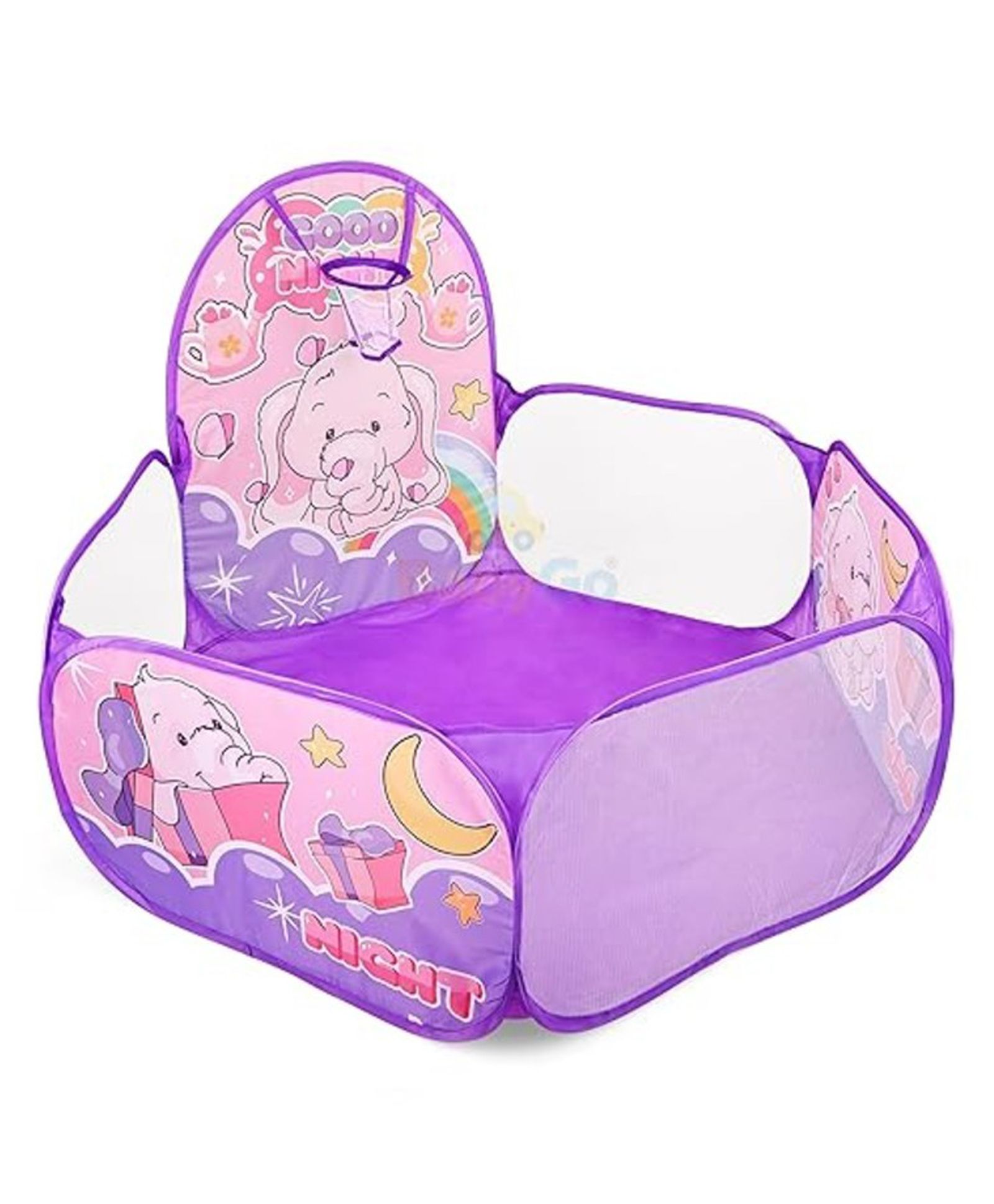 BabyGo Kids Elephant Basketball Ball Pool for Kids, Play Tent House for 2+ Year Old Girls and Boys, Ball Pit for Kids, Spacious, Lightweight, Portable & Easy to Set Up (No Balls)-picture-30