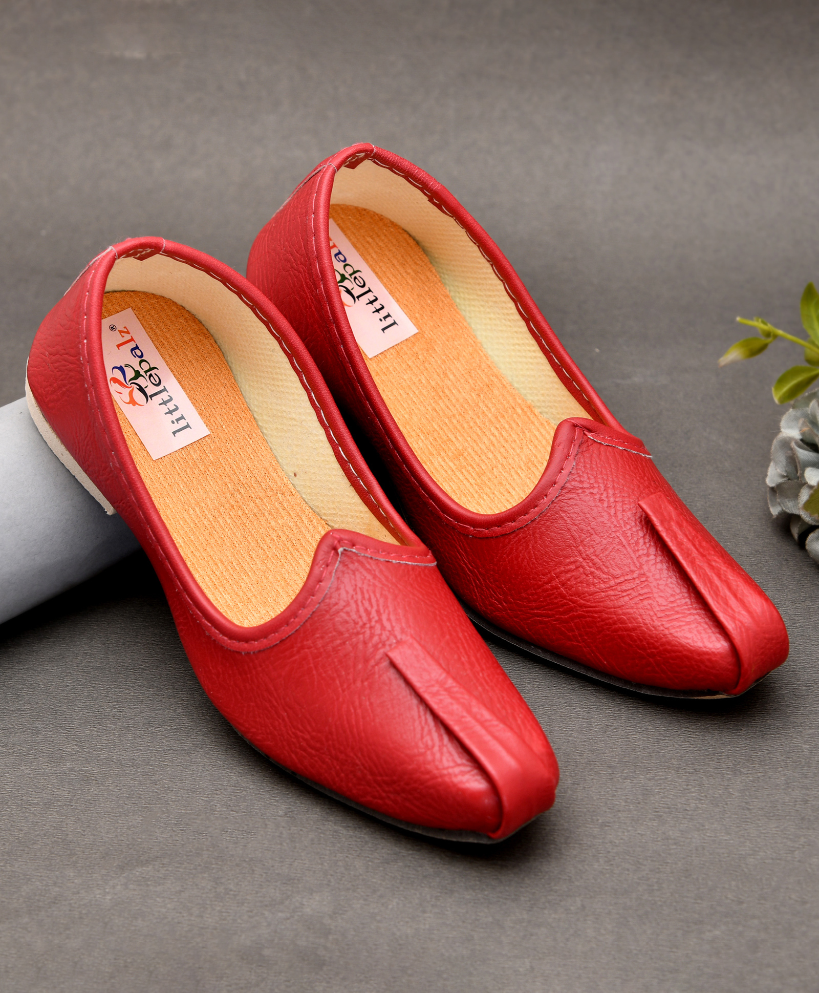 Little Palz Textured Mojaris - Red-picture-11