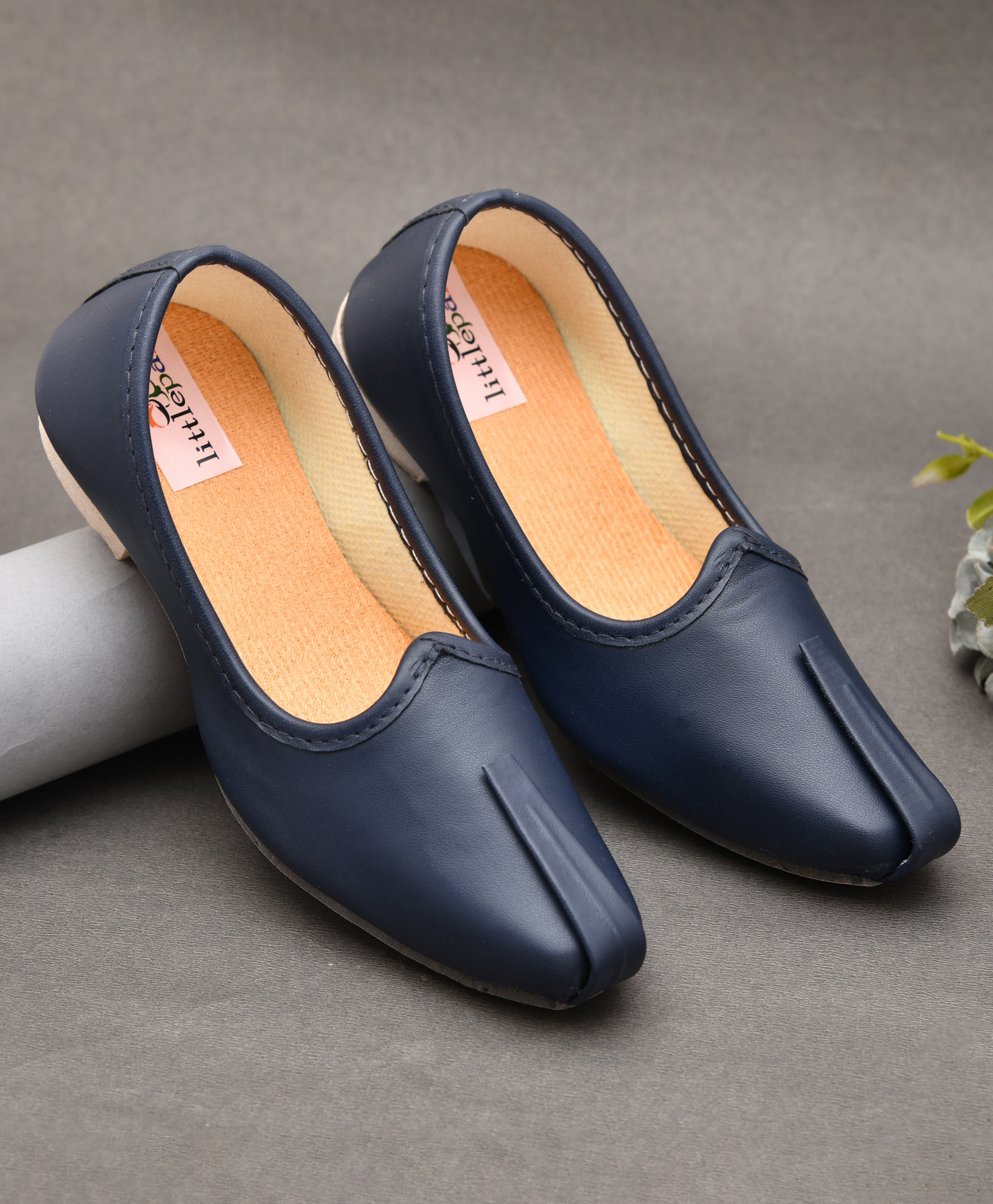 Little Palz Matte Finish Mojaris - Navy Blue-picture-21