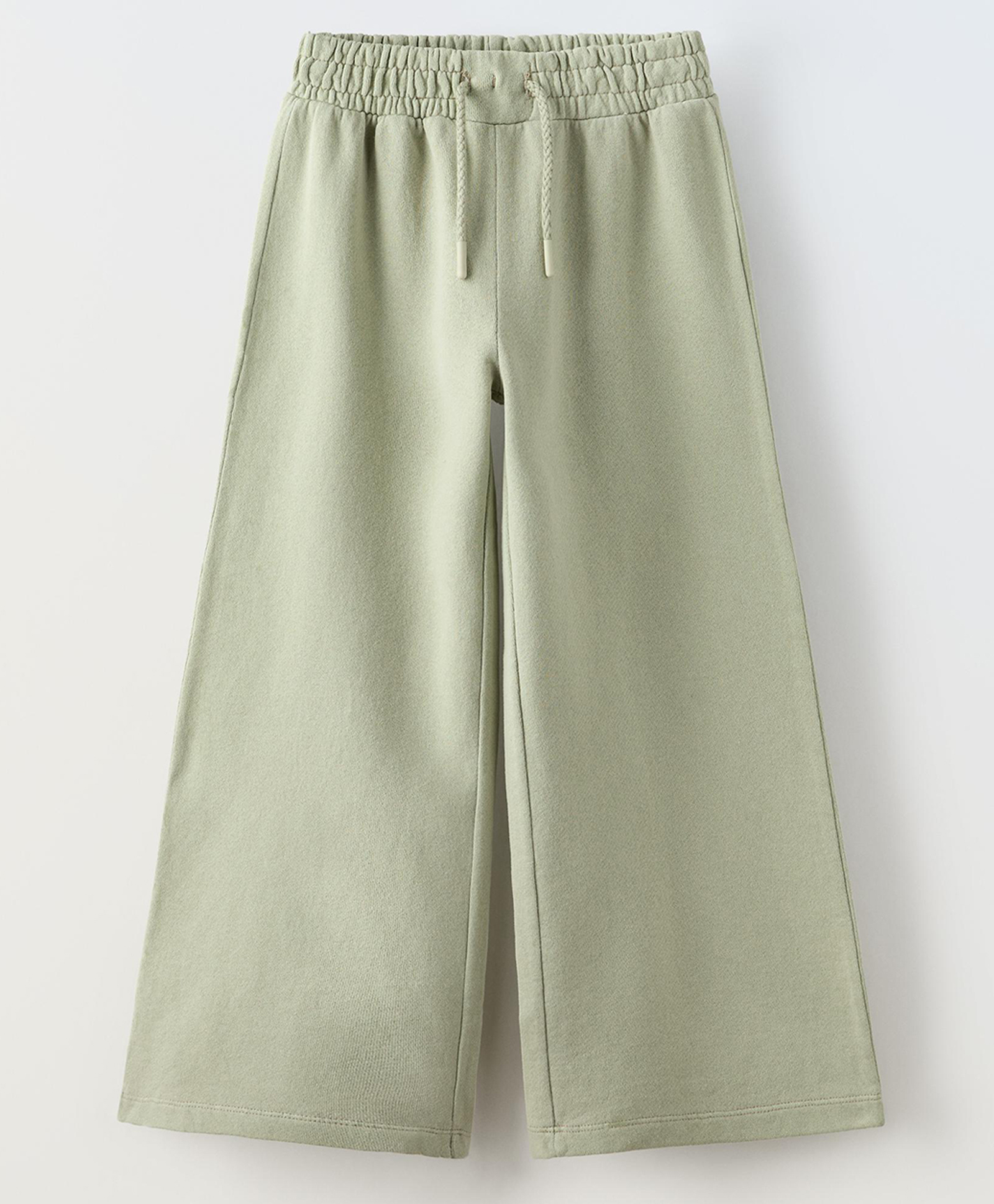 ALAN JONES Cotton Blend Knit Solid Flared Pants - Light Green-image-12