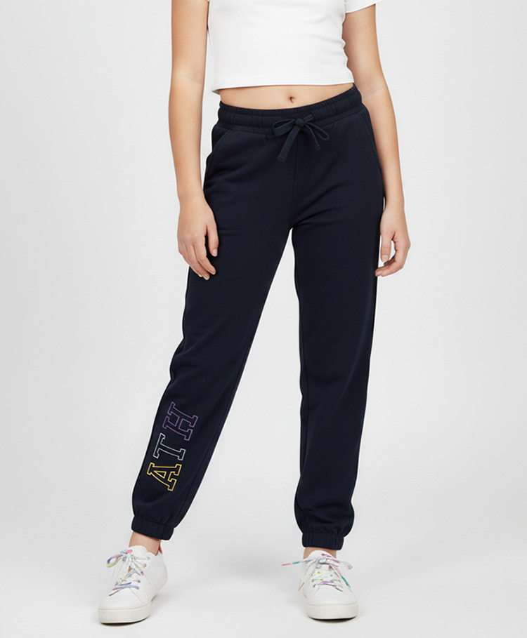 ALAN JONES Premium Cotton Knit Text Printed Sweatpant - Navy Blue-picture-24