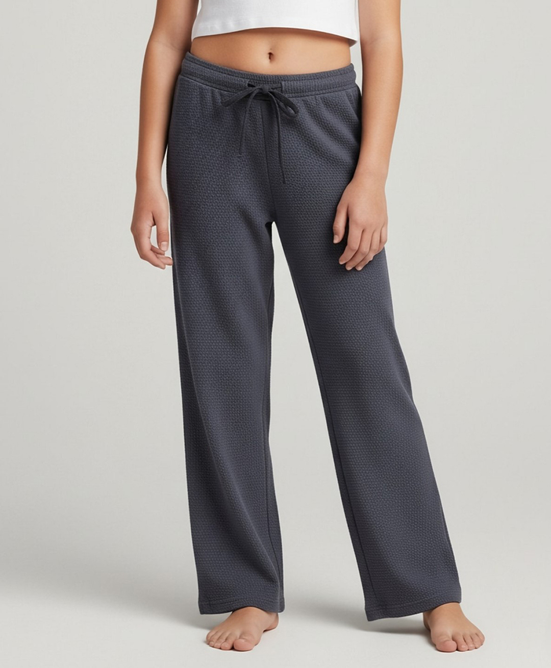 ALAN JONES Cotton Blend Knit Solid Stretchable Pant - Blue-picture-24