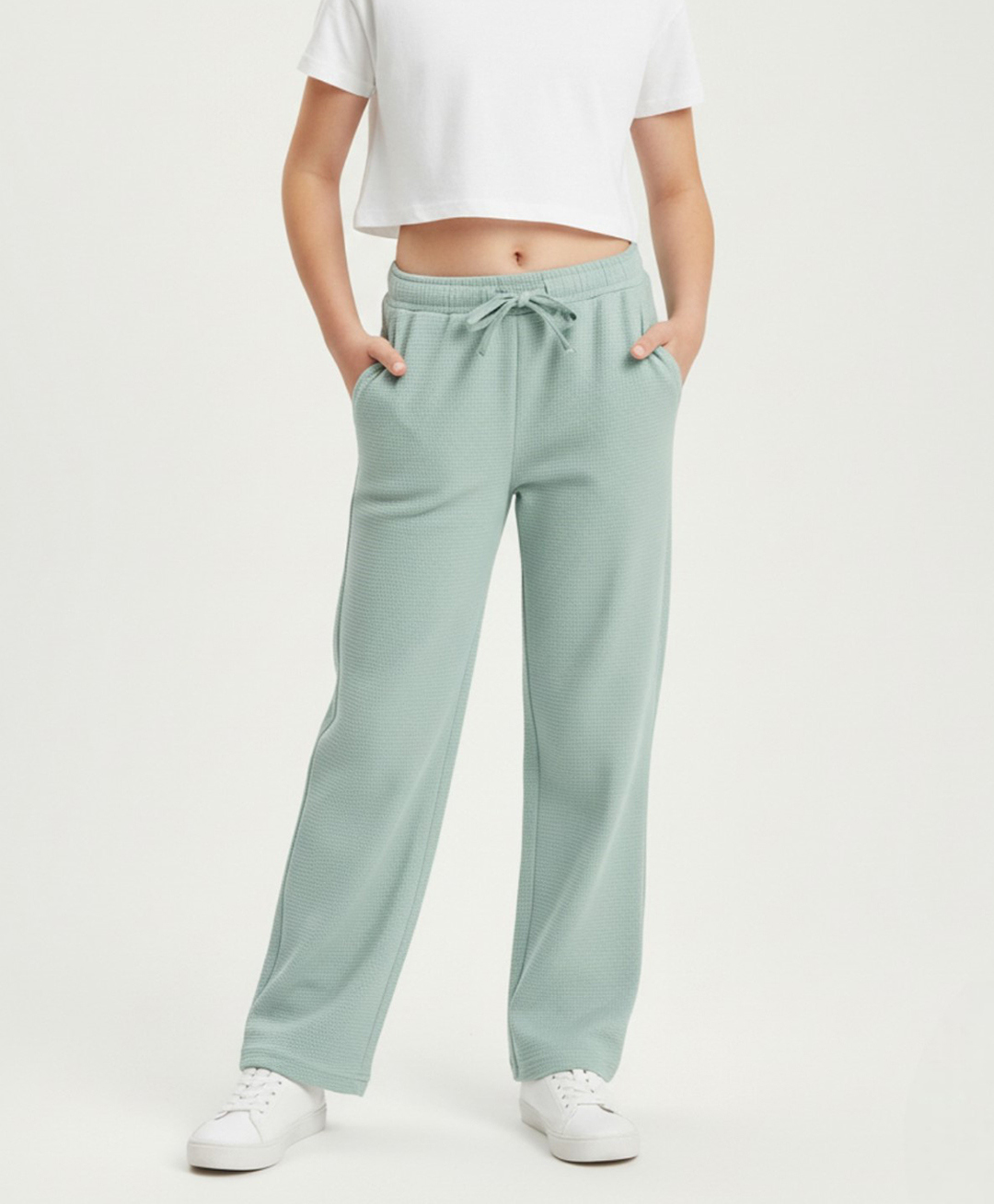 ALAN JONES Cotton Blend Knit Solid Stretchable Pant - Green-picture-20