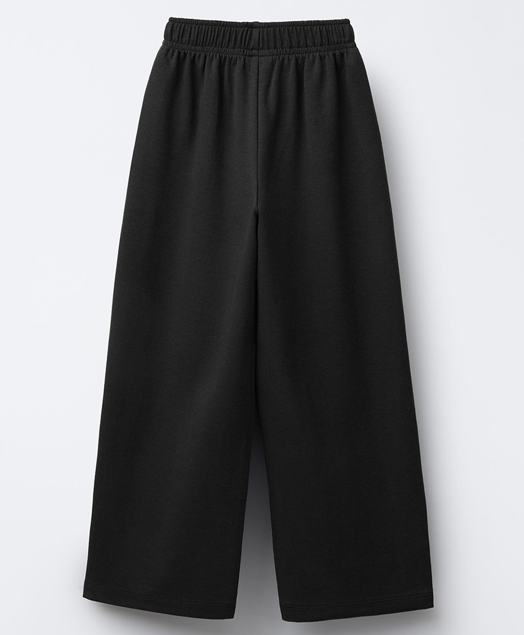 ALAN JONES Cotton Blend Knit Solid Wide Legged Pants - Black-picture-30