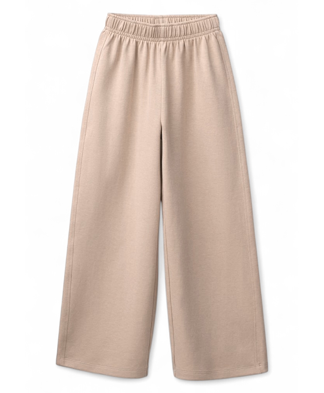 ALAN JONES Cotton Blend Knit Solid Wide Legged Pants - Ecru-picture-25