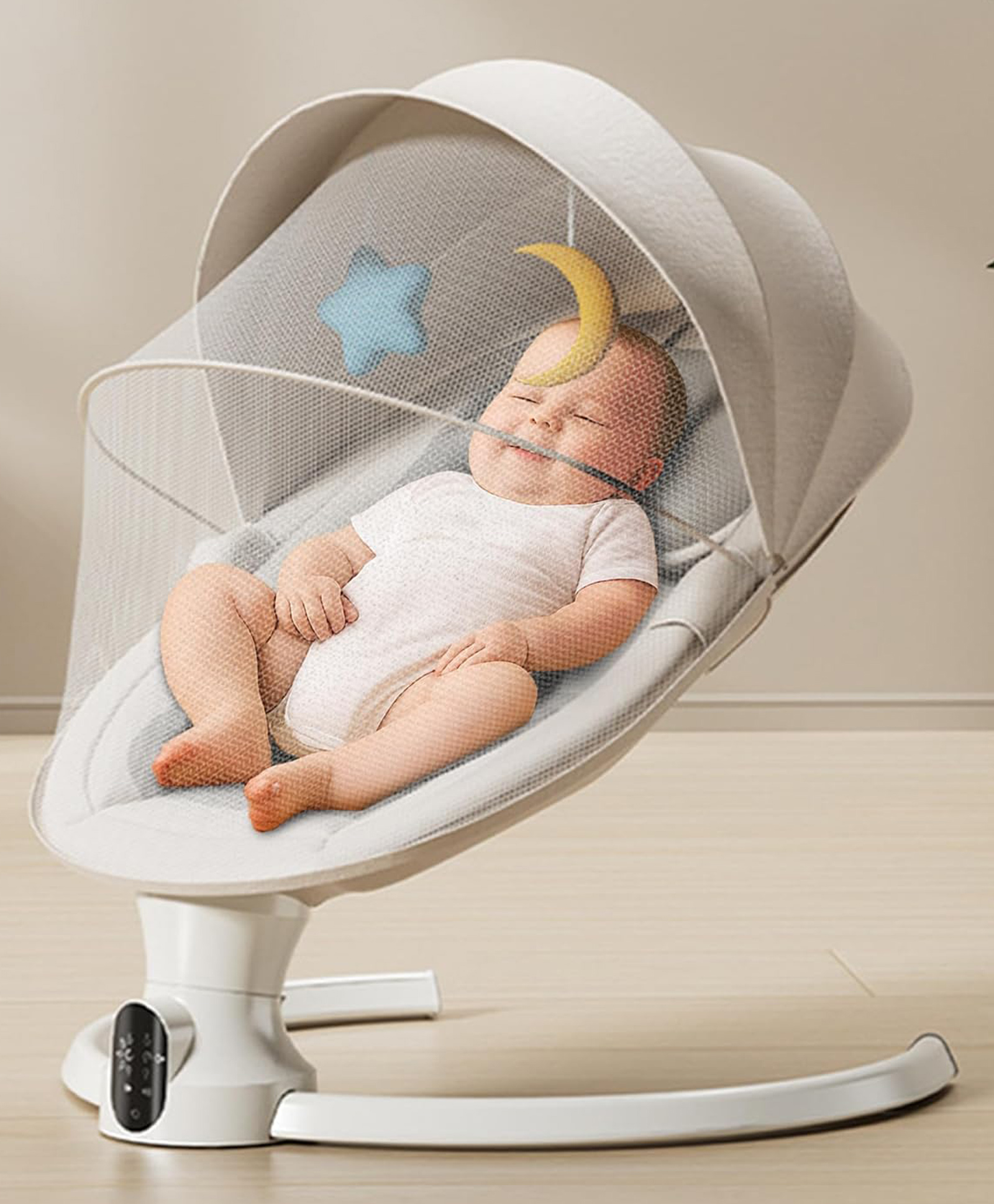 StarAndDaisy Swing Rocker for Baby with Automatic 5- Level Swing - Infant & Toddler Rocking Chair with 3-Level Adjustable Backrest, & Remote Control -White