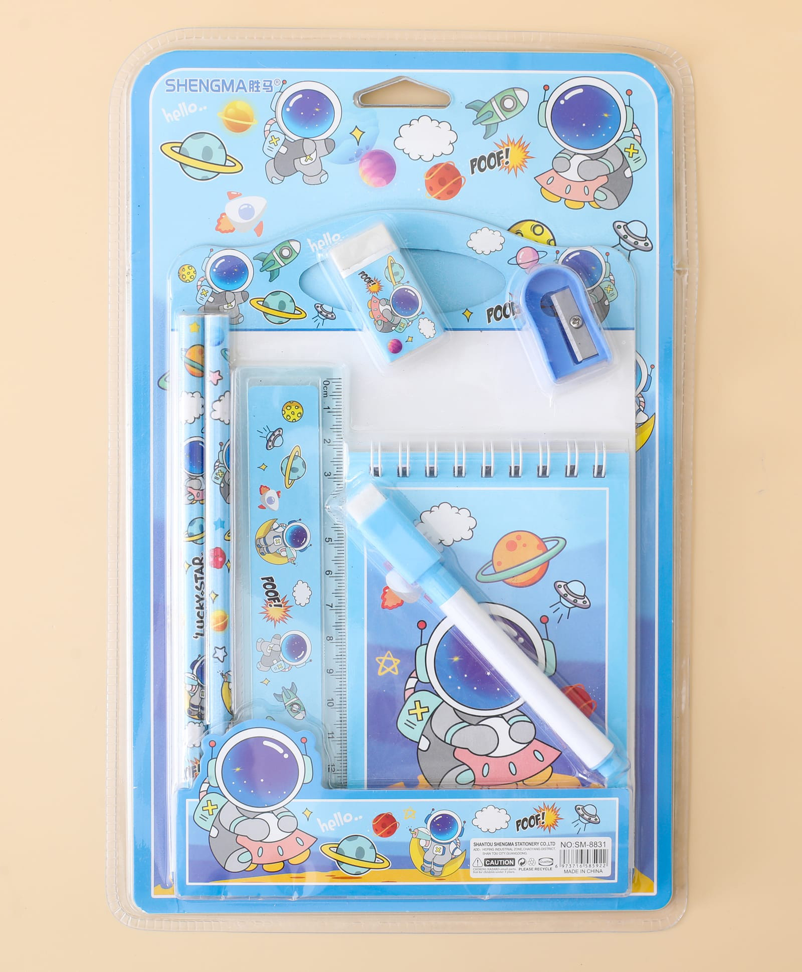 fab n funky Unicorn Sparkle Stationery & Coloring Set - Blue| Pencil 4pcs, Eraser 1pc, Sharpener 1pc, Ruler 1pc, Coloring Book 1pc, Pencil Cap 2pcs| Perfect for School & Gifting for Boys & Girls-picture-20