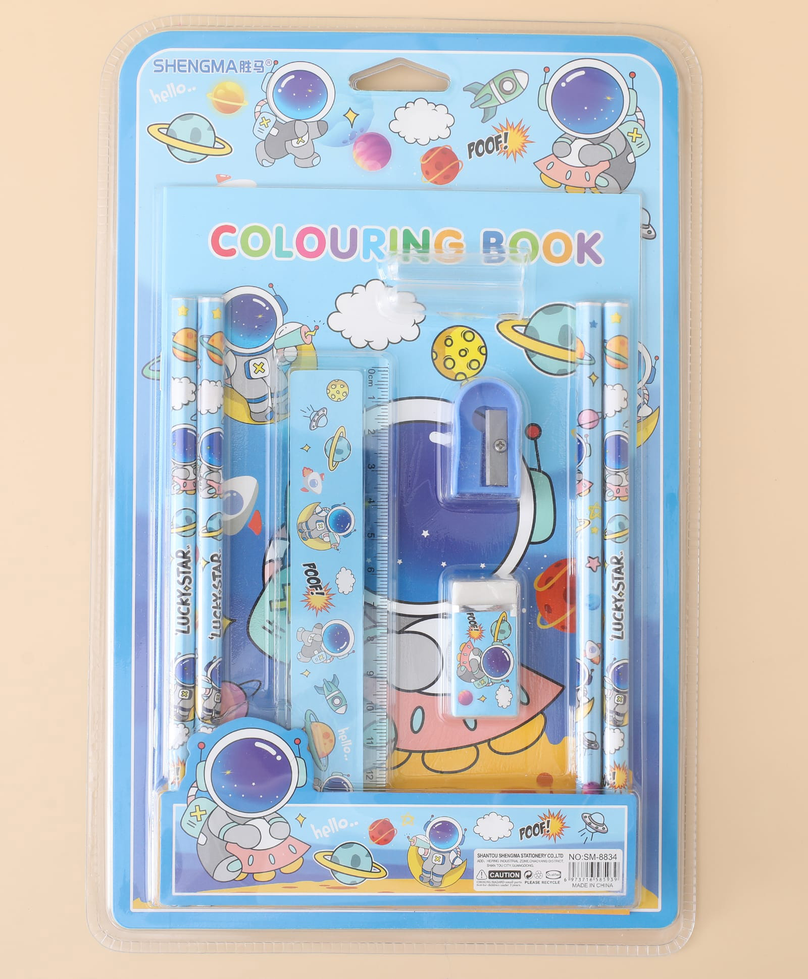 fab n funky Space Kids Writing & Stationery Set - Blue| Learning Kit with Writing Board, Spiral Notepad, 2 Pencils, Marker, Ruler, Eraser & Sharpener | School & Practice Use for Boys & Girls-picture-32