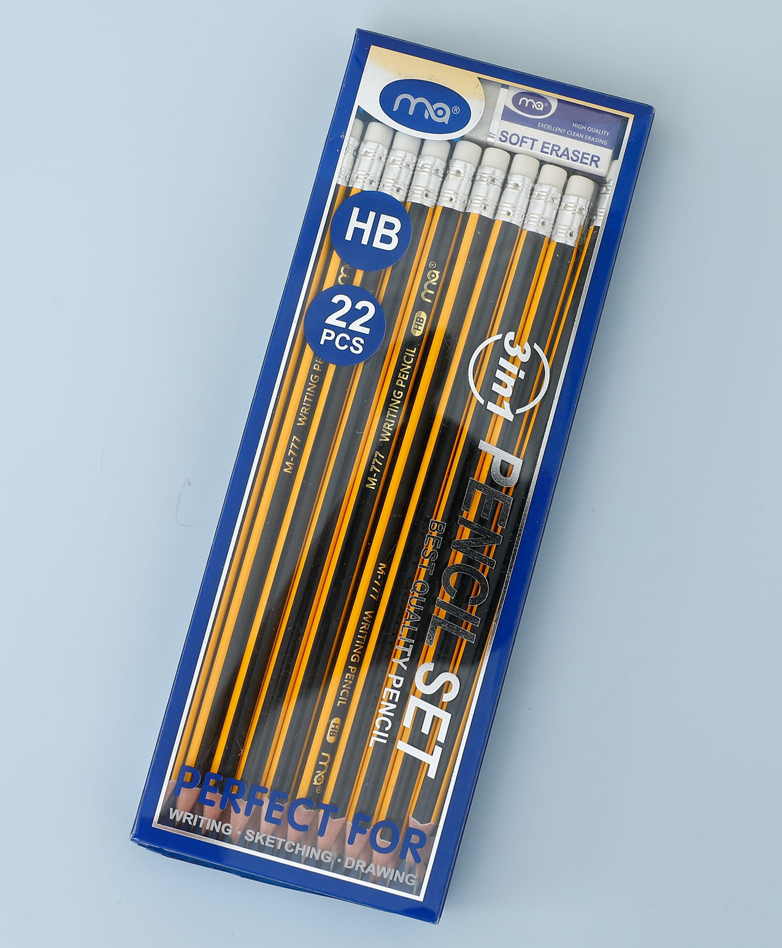 fab n funky Pencil Set - 20 Pcs Black & Yellow with 1 Sharpener & 1 Eraser| Perfect for School & Gifting-picture-16