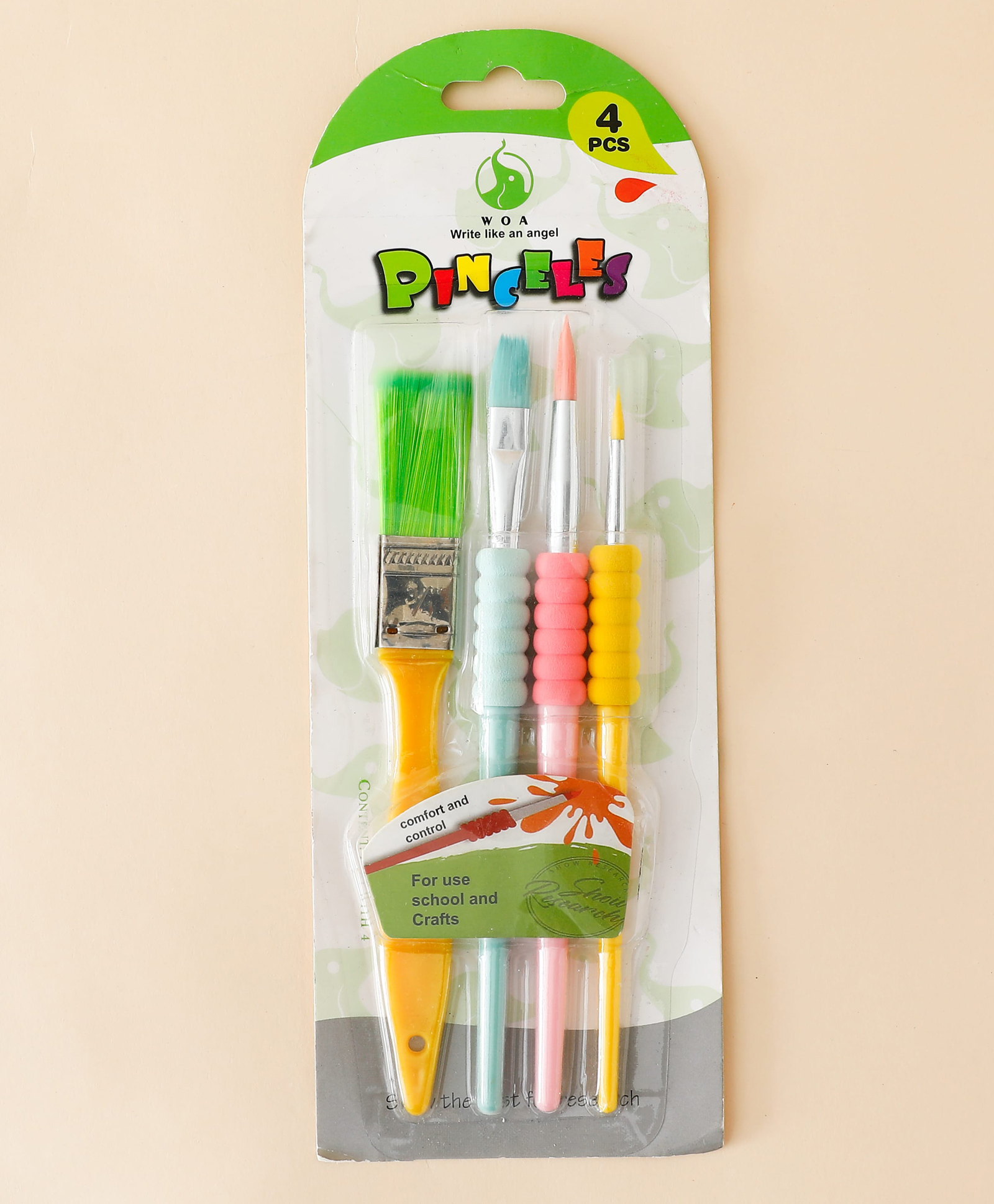 Paint Brush with Easy Grip Handles Painting Brushes for School Projects Art & Craft Activities Set of 4 - Multicolor-image-43