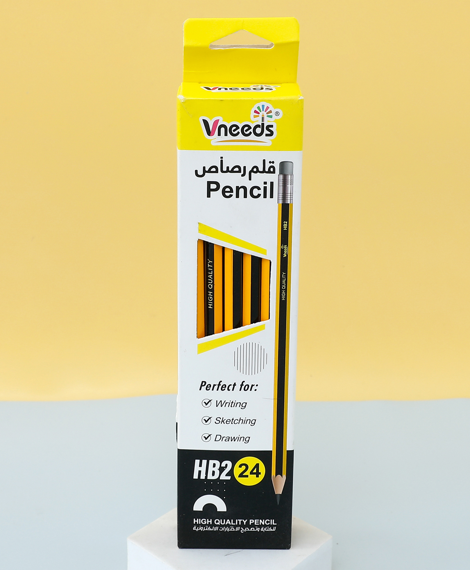 HB2 Wooden Pencils Set of 24 - Yellow| Smooth Writing & Drawing Pencils for School, Exams, Sketching & Daily Use-image-31