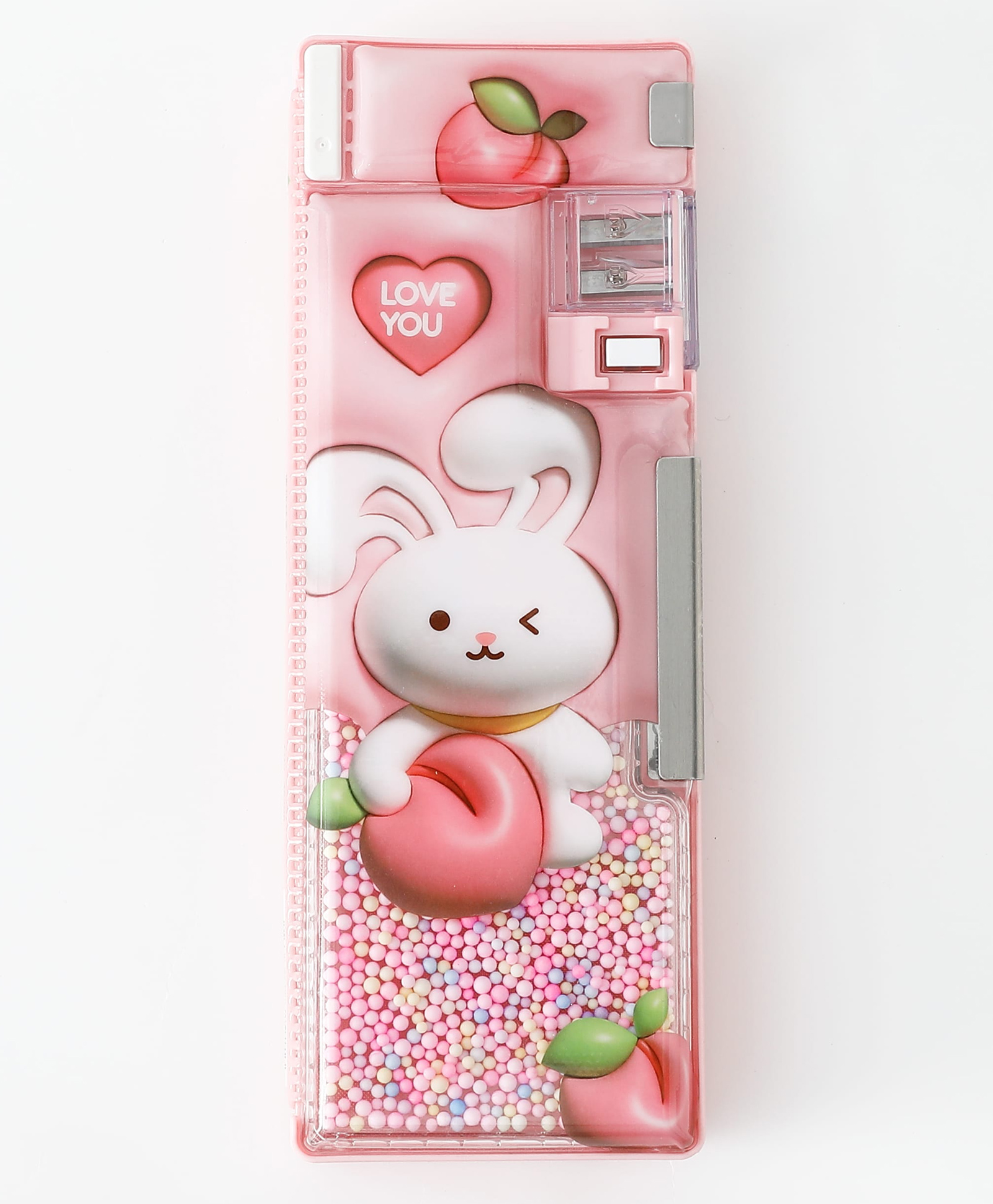 Cute Bunny Magnetic Pencil Box for Kids - Pink| Durable Hard Case| Dual Sharpeners| Double Compartments | Stationery Organizer for School Boys & Girls-image-13