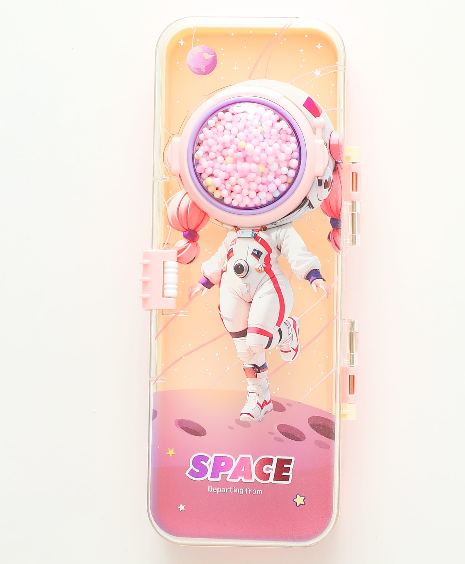 Space Kids Pencil Box Purple| Premium Hard Case with Lock| Easy-Open Lid| School Stationery for Boys & Girls-image-16