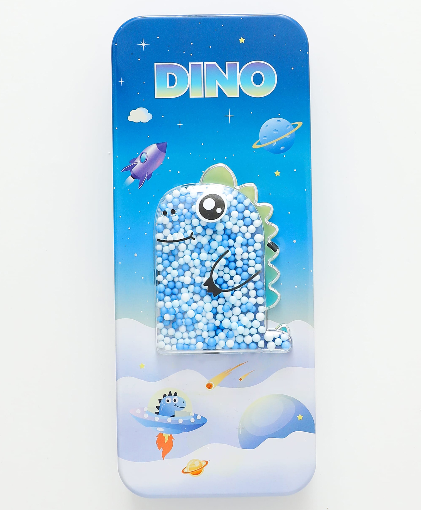 fab n funky Dinosaur Theme Pencil Box with Metal Stationery Case & Spacious Storage with Divider rack - Blue-picture-17