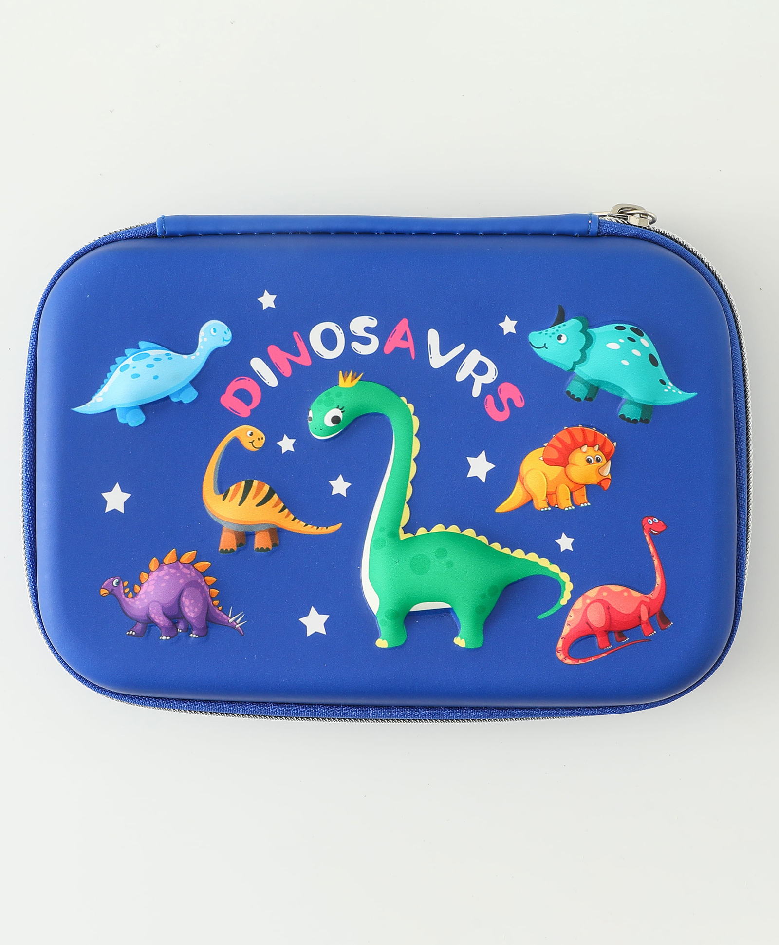 Dinosaur Hardtop Pencil Case for Kids - Blue| Large Capacity EVA Pencil Pouch| Mesh Pockets & Elastic Holders | Durable Zip Closure| Study Organizer for School Boys & Girls-image-17