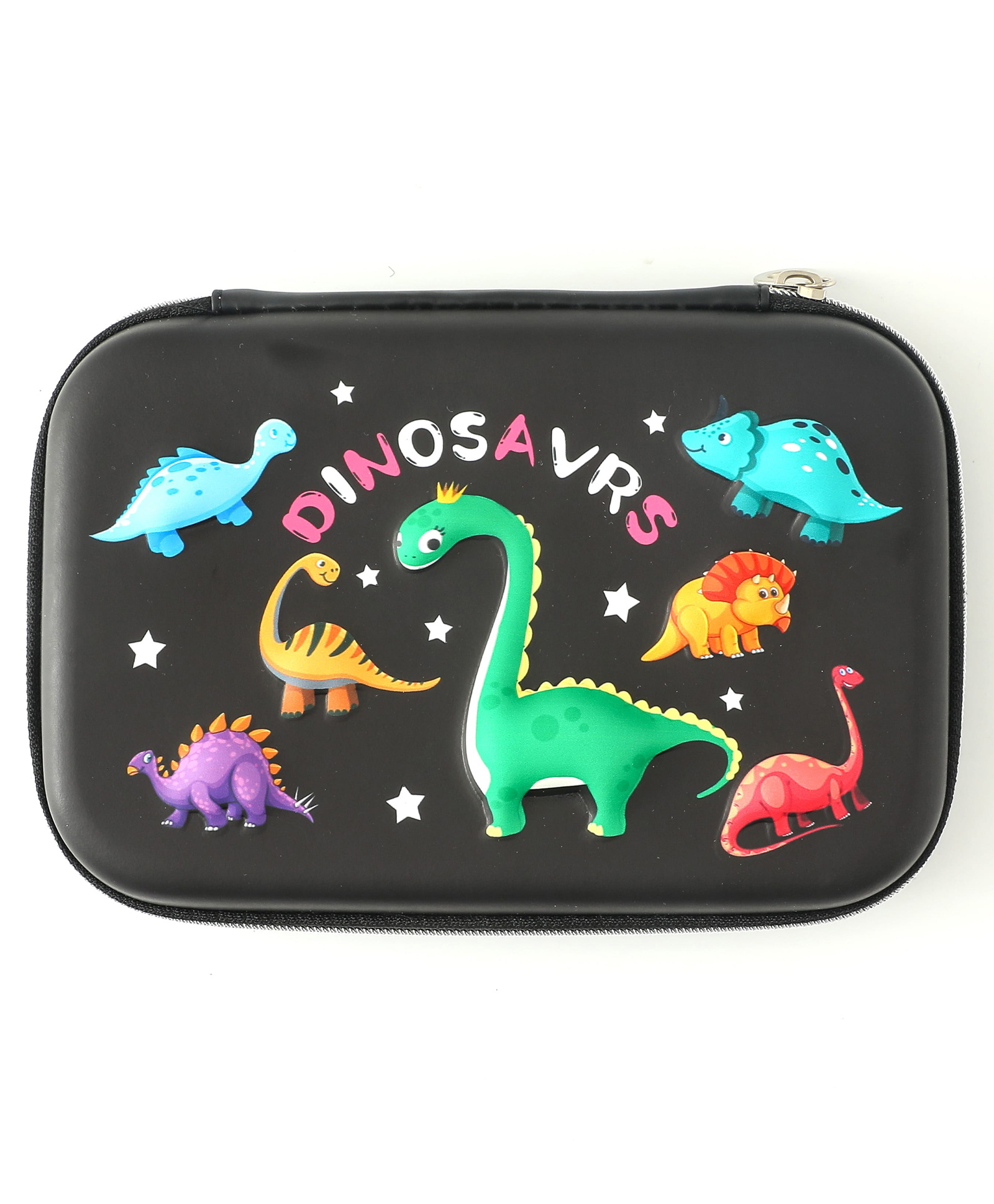 Dinosaur Hardtop Pencil Case for Kids - Black| Large Capacity EVA Pencil Pouch| Mesh Pockets & Elastic Holders | Durable Zip Closure| Study Organizer for School Boys & Girls-image-15